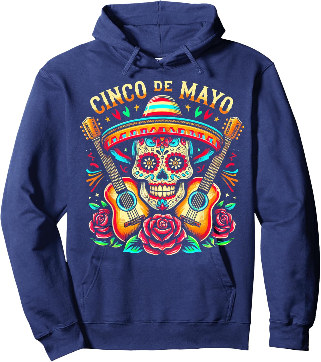 Mexican Skull Fiesta 5 De Mayo Cinco De Mayo Mem Women Kids Hoodie - Hoodie | Navy