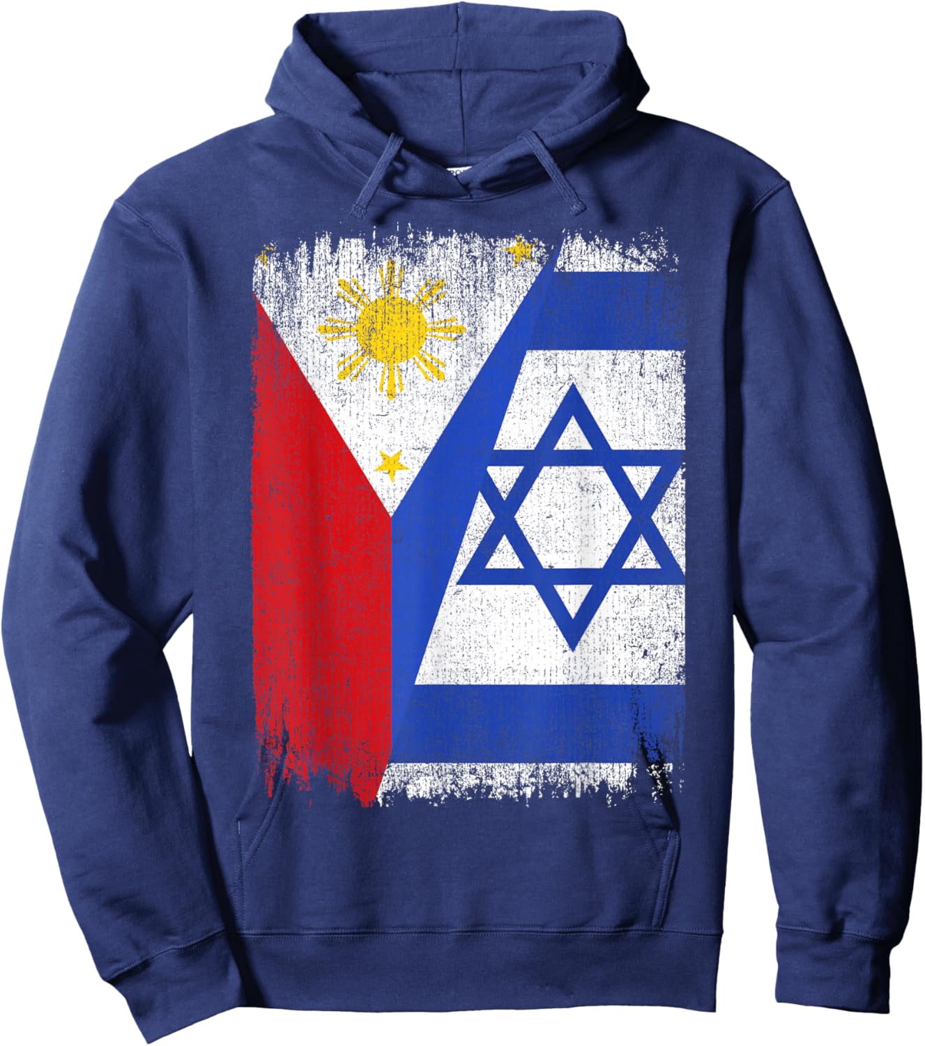 Half Philippines Israel Flag Filipino Israelis Roots Hoodie - Hoodie | Navy