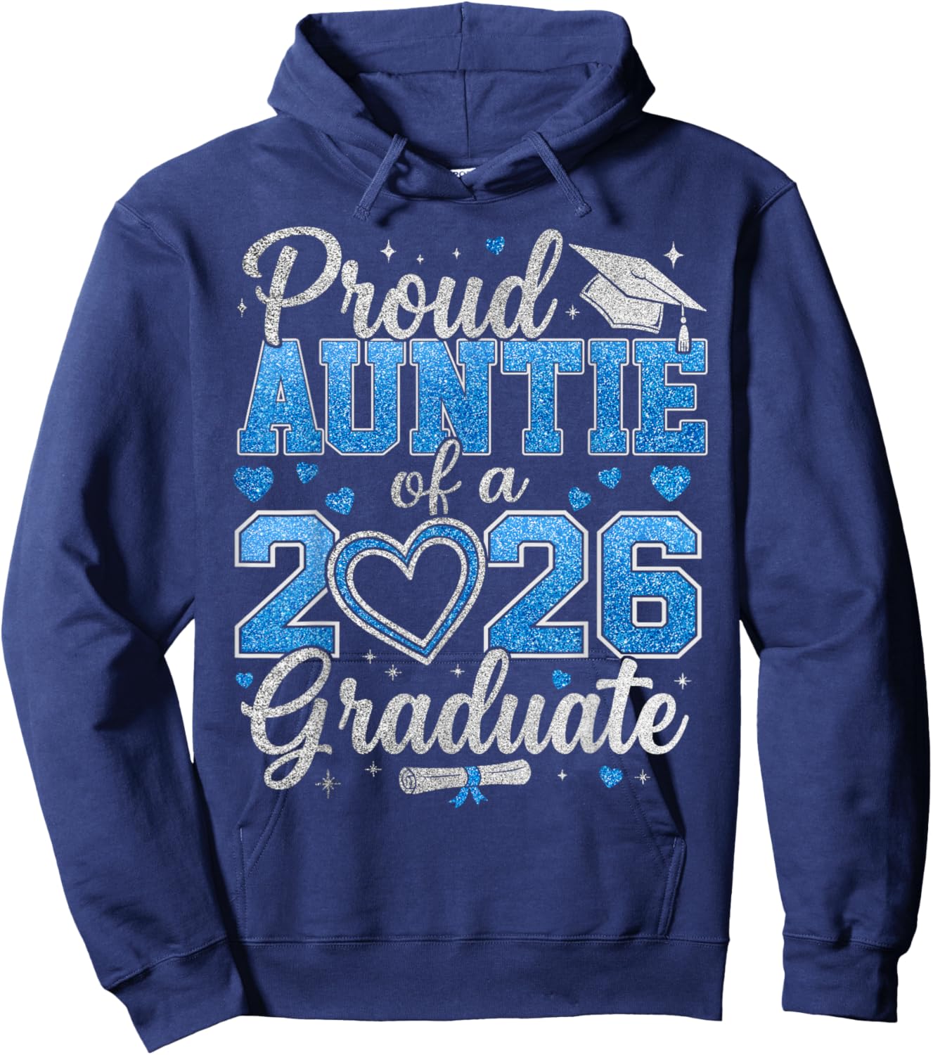 Proud Auntie of A 2026 Graduate Senior Class of 2026 Hoodie - Hoodie | Navy