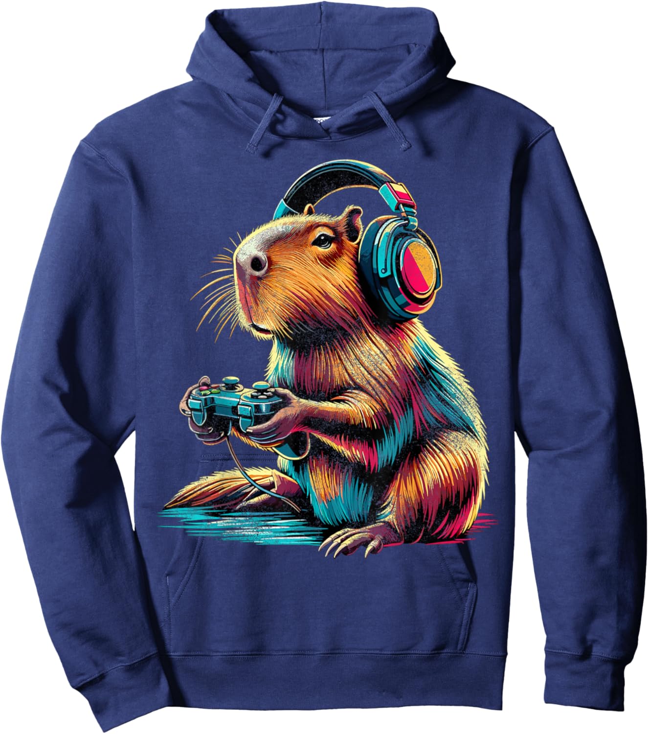 Capybara Funny Video Games Capybara Hoodie - Hoodie | Navy