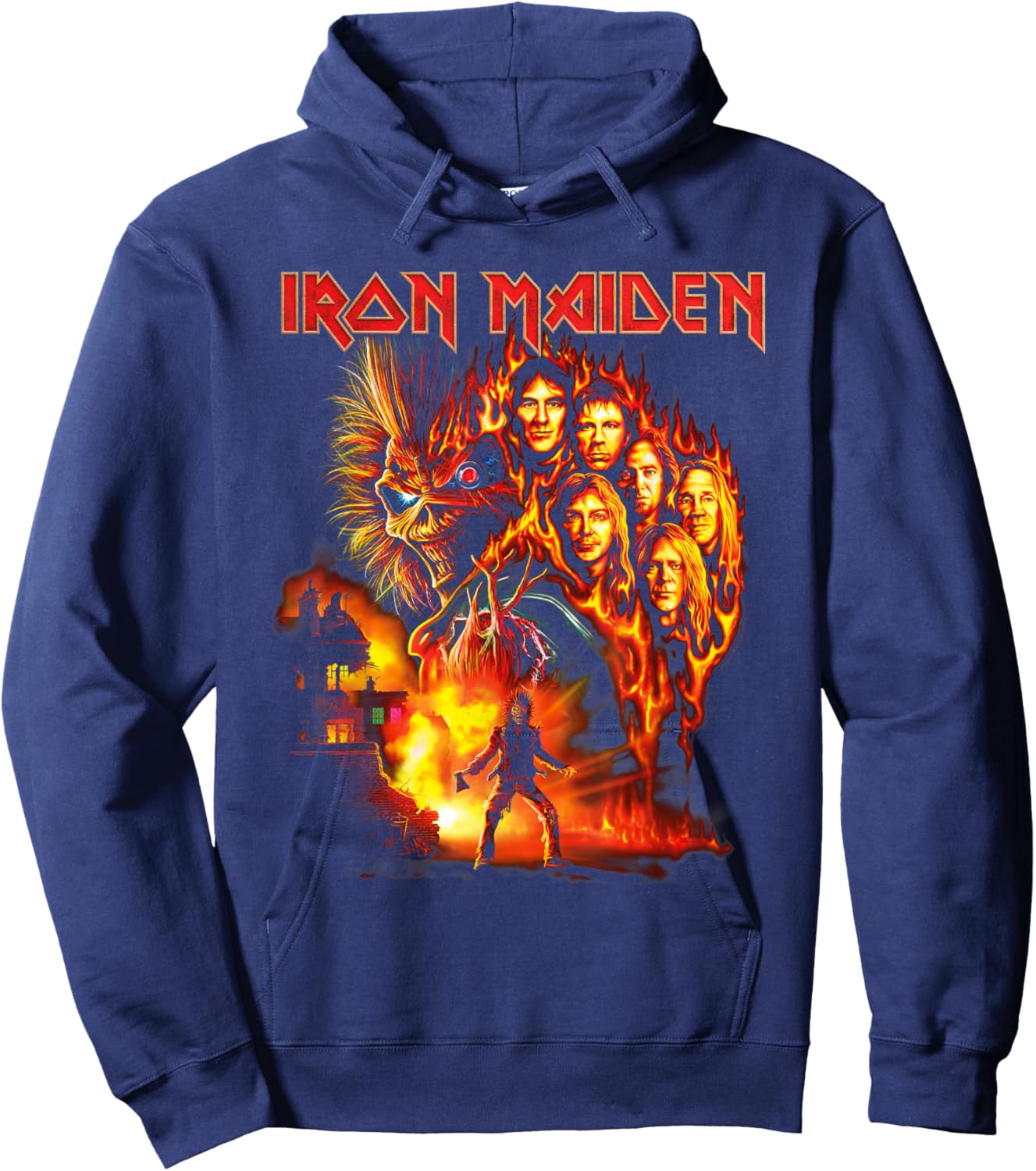 Iron Maiden Burning Ambition Amazon Exclusive Hoodie - Hoodie | Navy