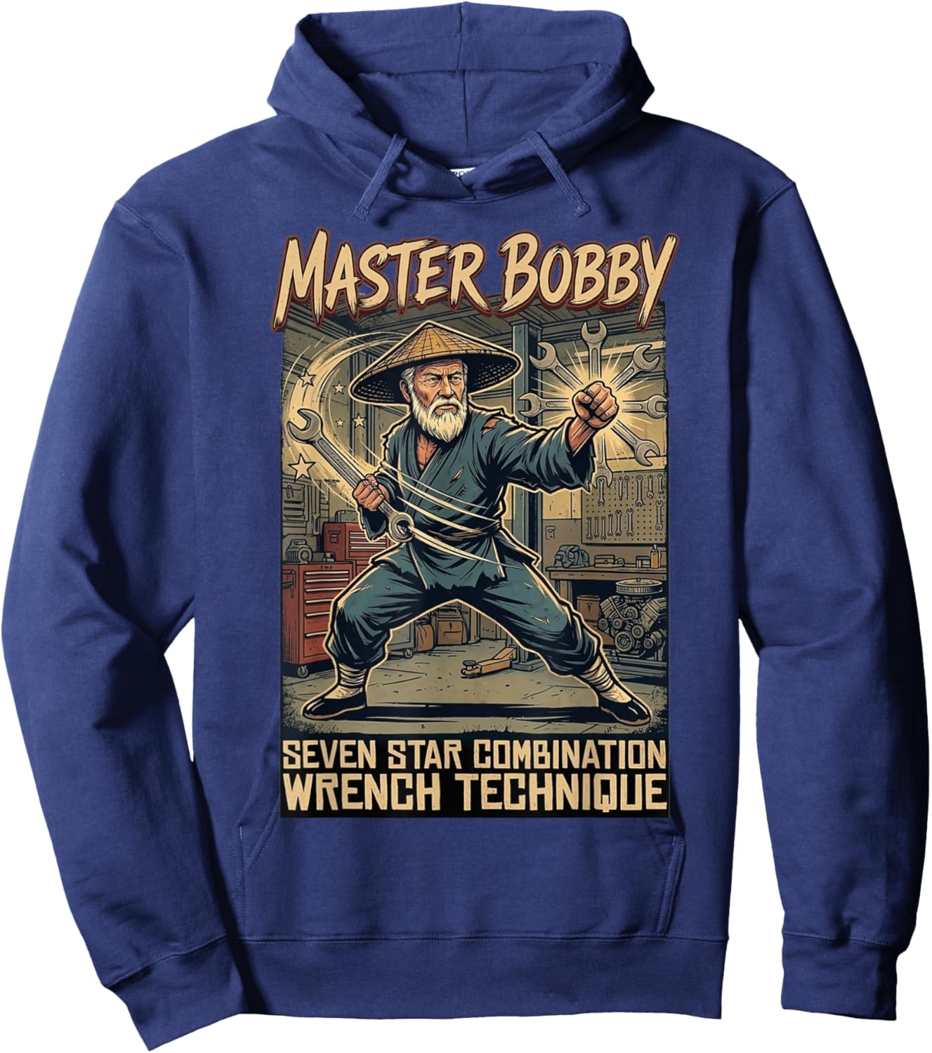 Master Bobby Seven Star Combination Wrench Design Hoodie - Hoodie | Navy