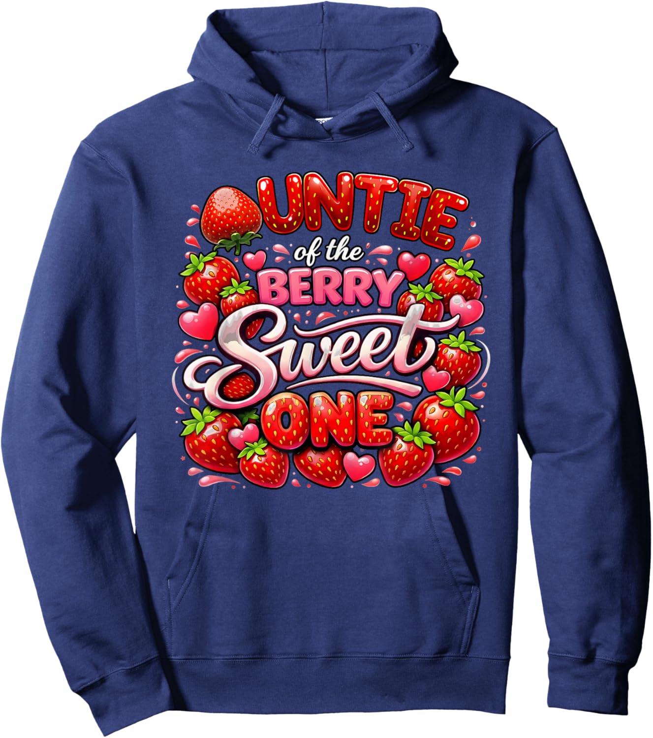Aunt Auntie of The Berry Sweet One 1st Birthday Girl Hoodie - Hoodie | Navy