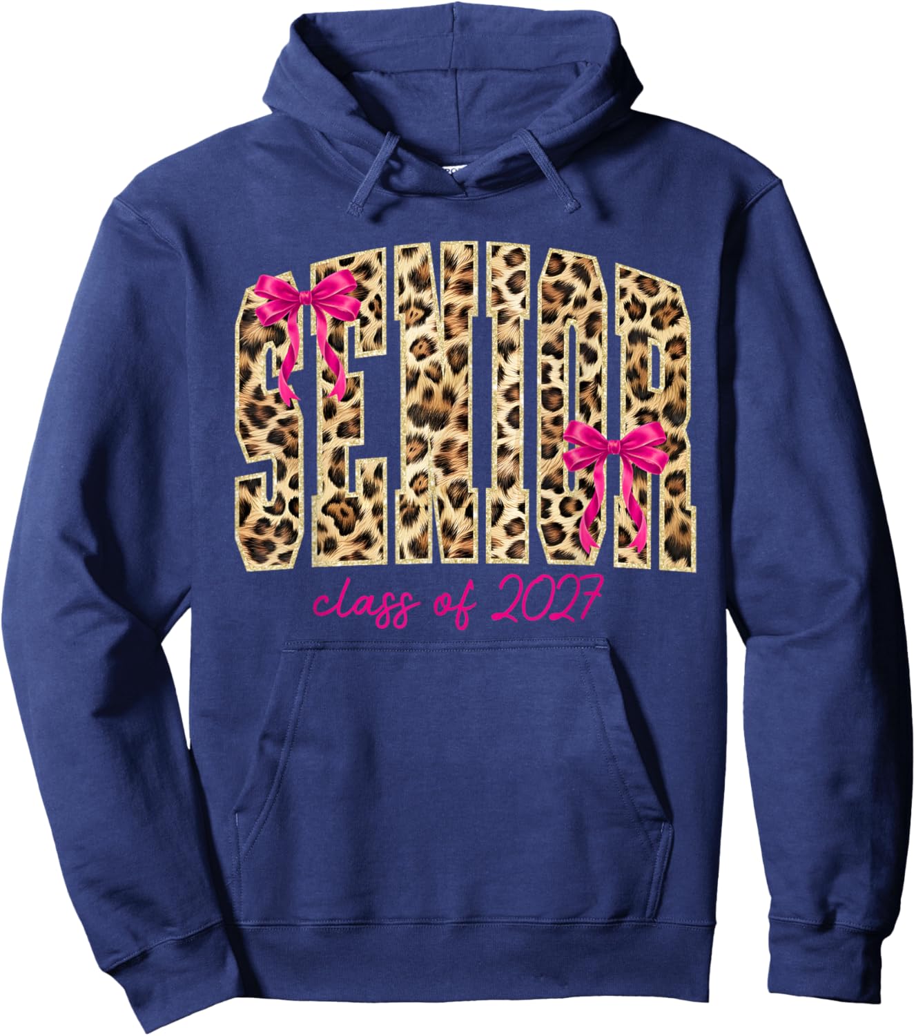 Graduation 2027 Leopard Hoodie - Hoodie | Navy
