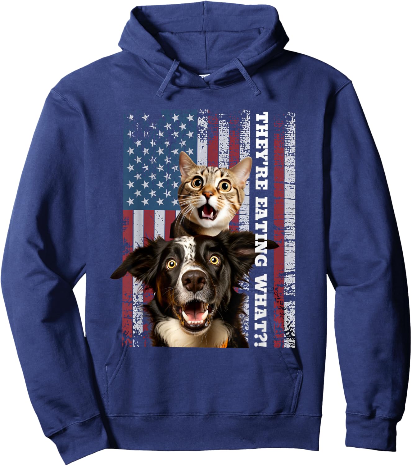 They're Eating The Dogs Cats Pets Save Our Pets Trump Funny Hoodie - Hoodie | Navy