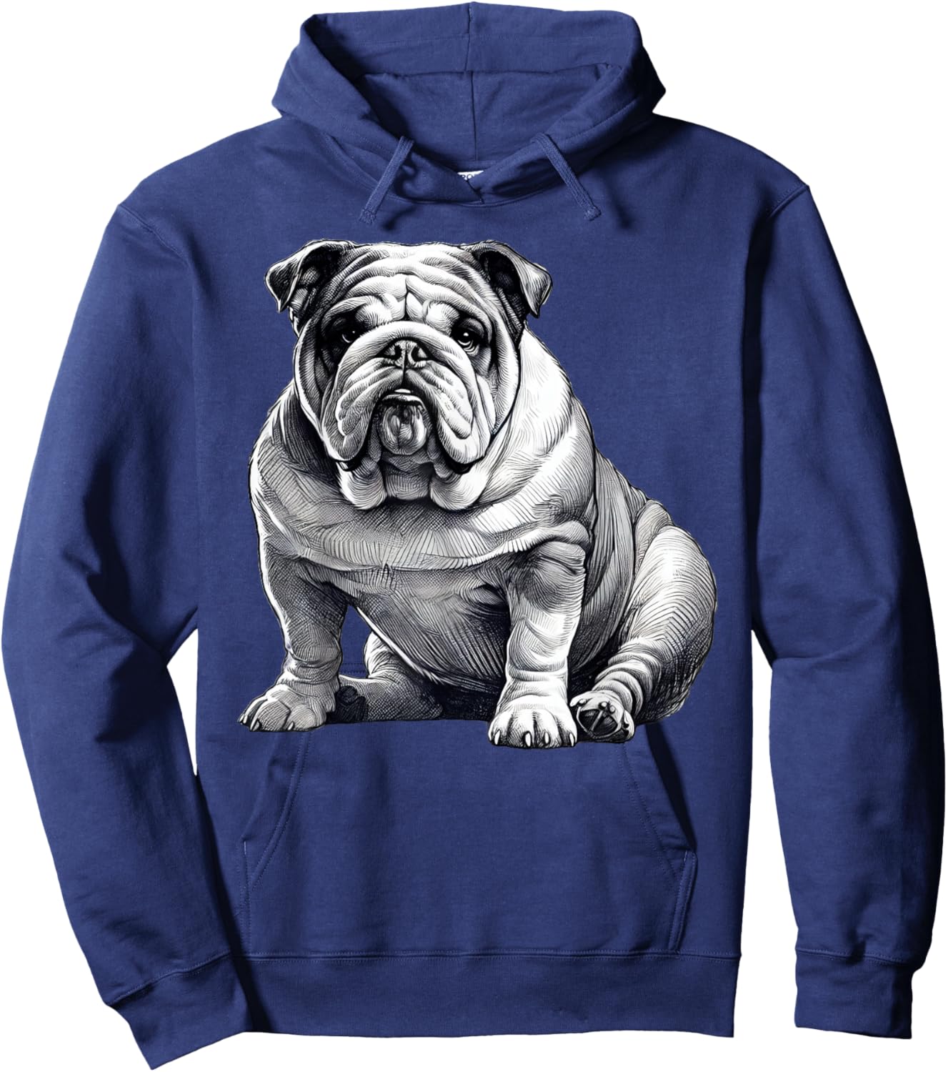 Dog English Bulldog Art Hoodie - Hoodie | Navy