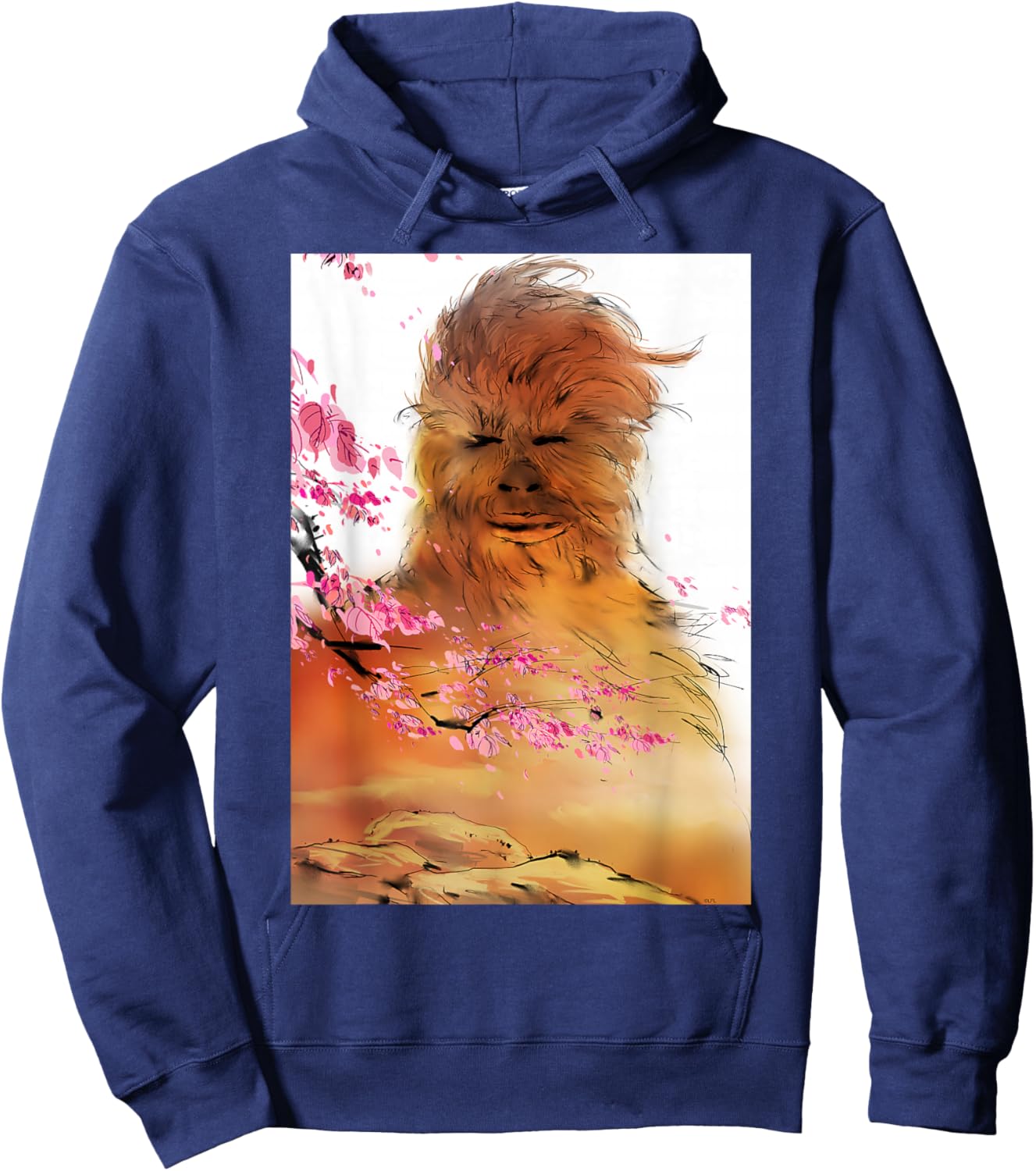 Star Wars Chewbacca Spring Cherry Blossoms Sakura Art Hoodie - Hoodie | Navy