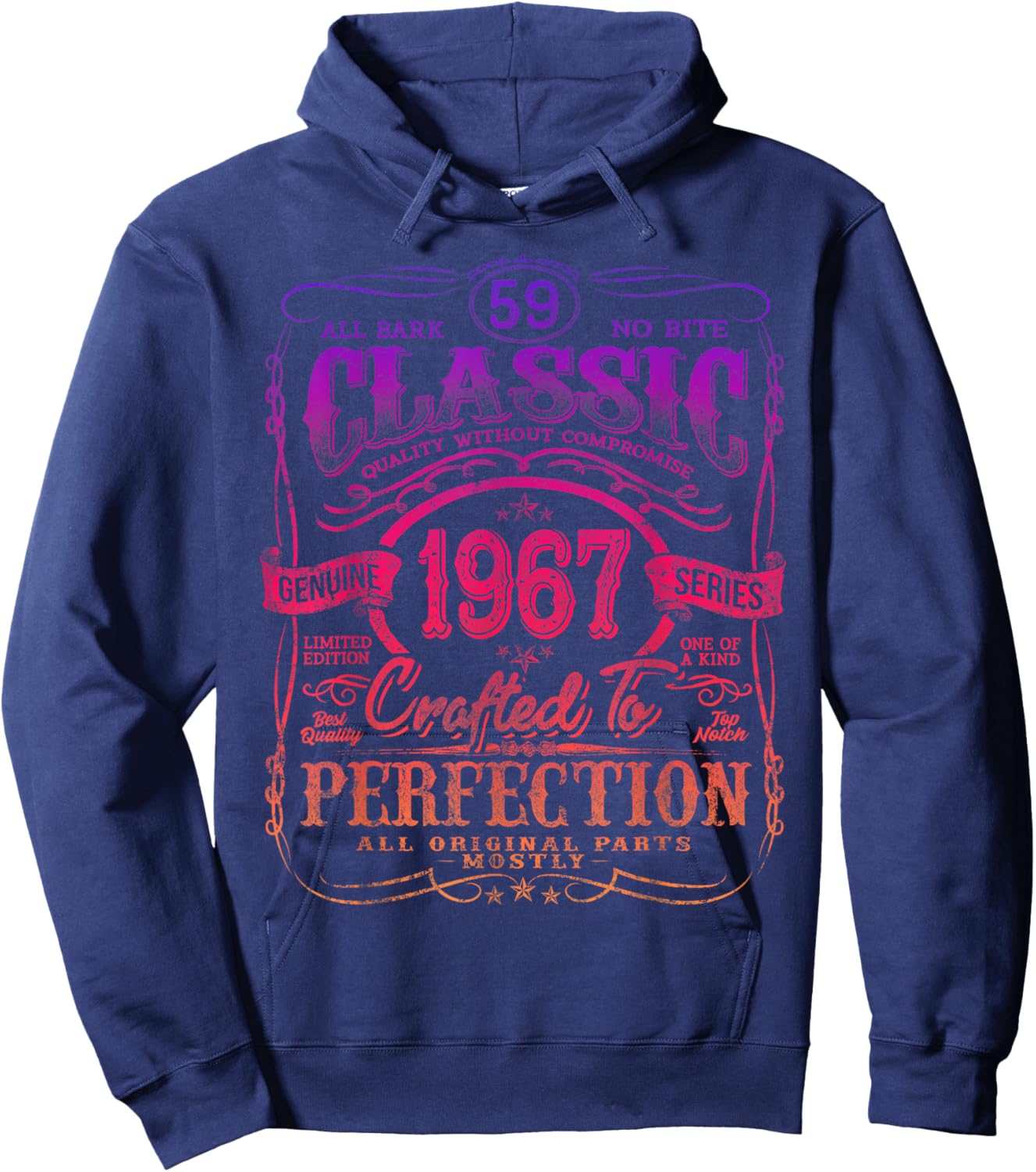 Vintage 1967 Limited Edition Shirt 59 Year Old 59th Birthday Hoodie - Hoodie | Navy
