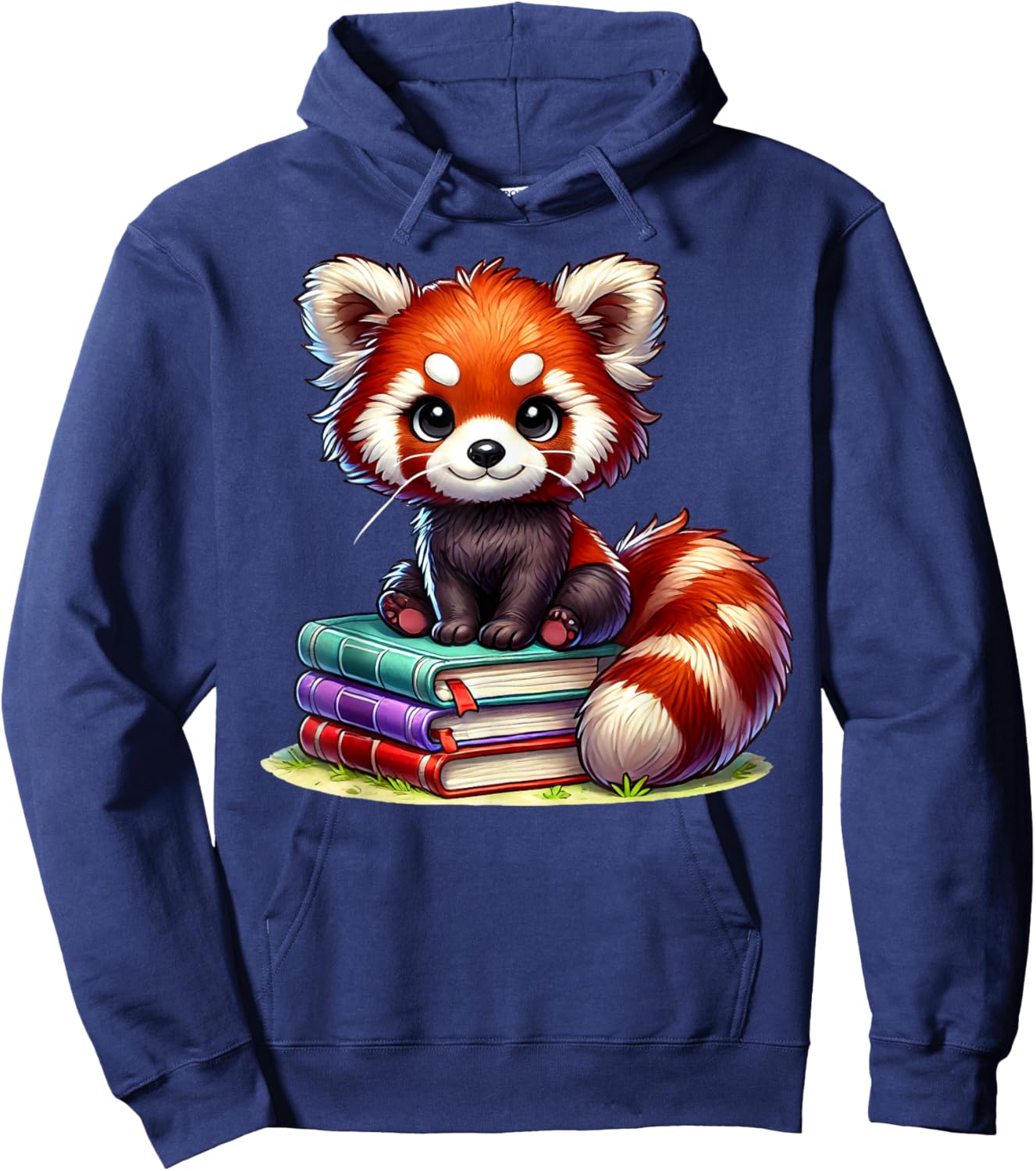 Red Panda Books Lover Reading Bookworm Hoodie - Hoodie | Navy