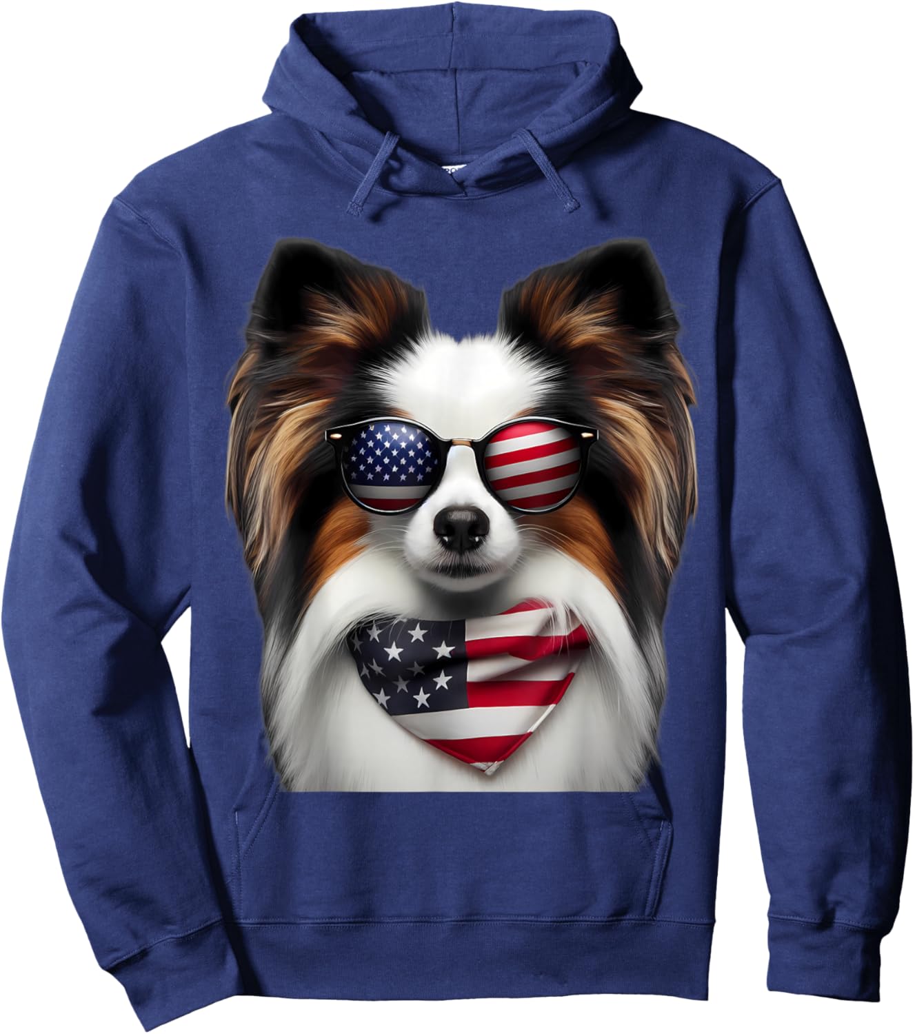 American Papillion Dog 4th Of July Incependence Day Owner Hoodie - Hoodie | Navy