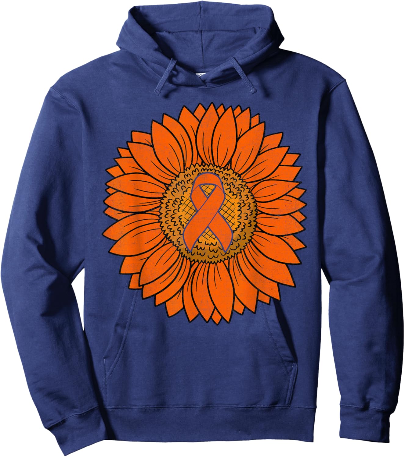Leukemia Cancer Awareness Sunflower Women Leukemia Fighter Hoodie - Hoodie | Navy
