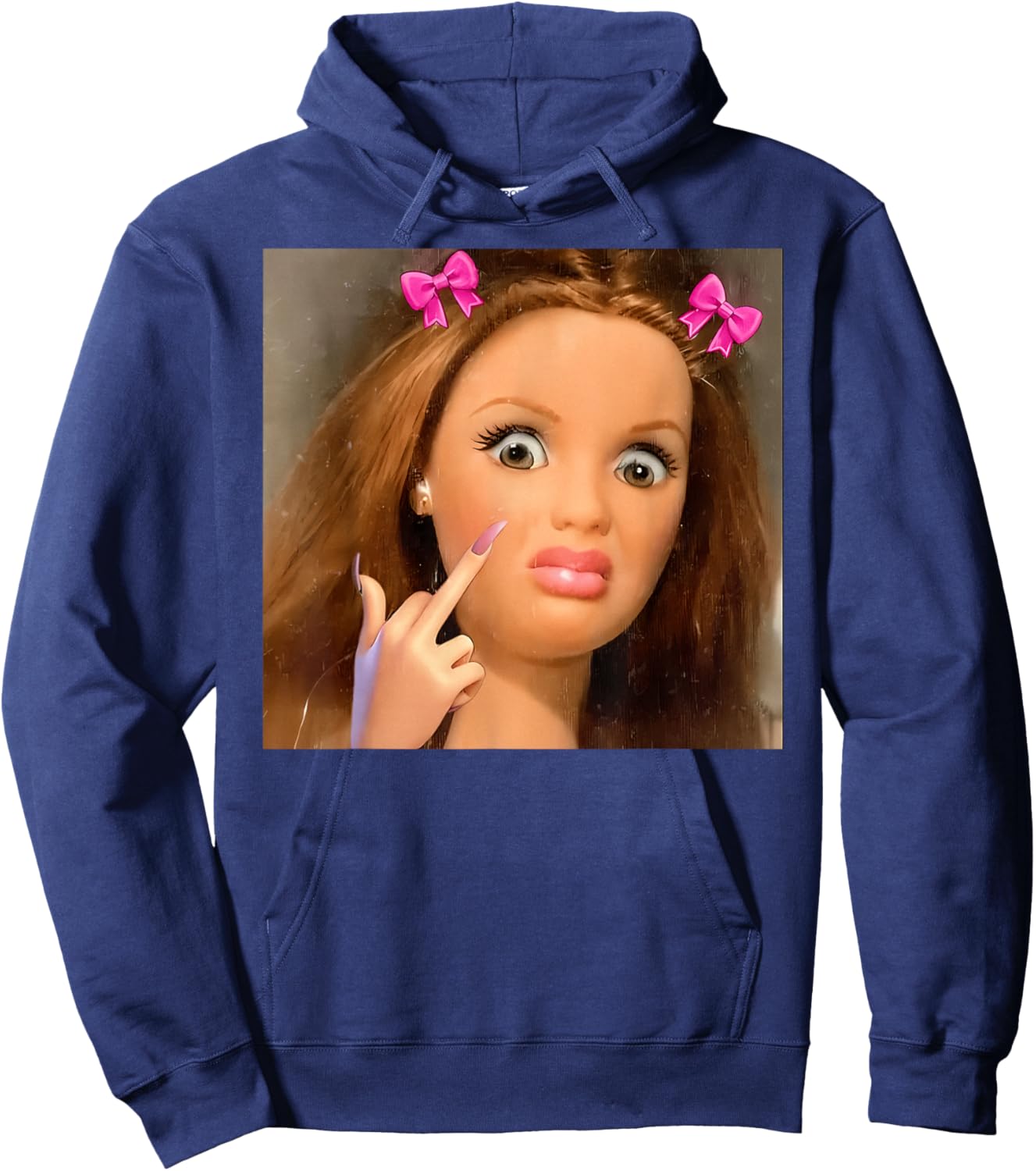 Disgusted Face Meme Doll Babe X Only Baby Love Date Fans Hoodie - Hoodie | Navy