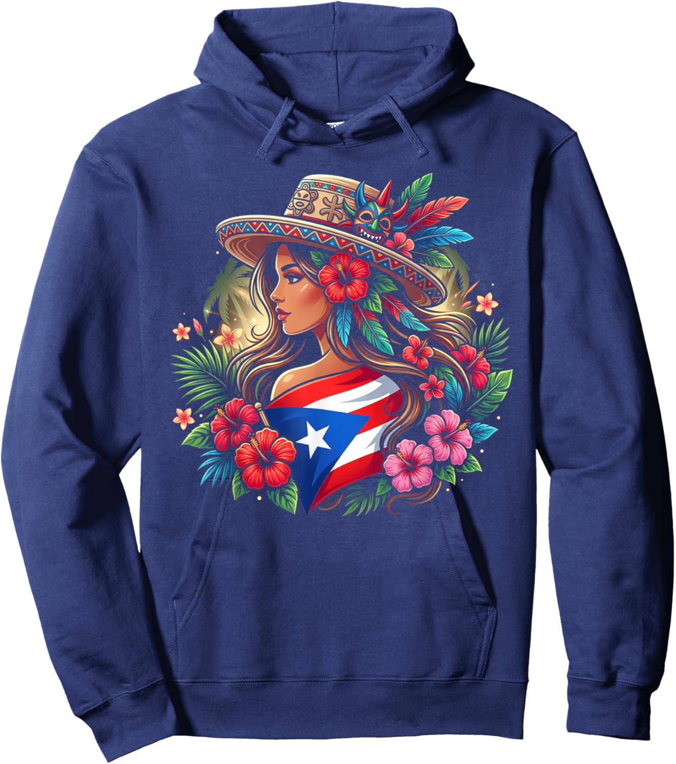Puerto Rico Flag Heritage Pride Hoodie - Hoodie | Navy