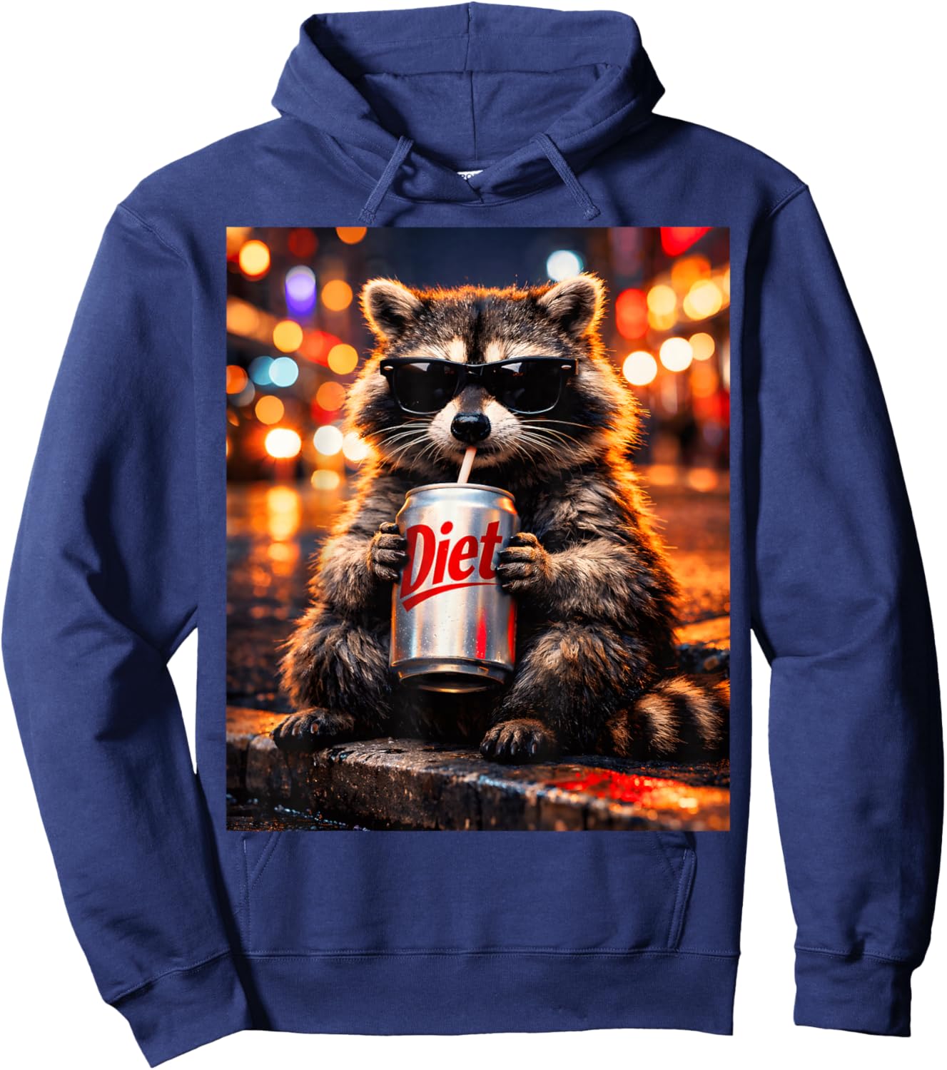 Raccoons Diet Soda Funny Animal Meme Genz Dank Raccoon Meme Hoodie - Hoodie | Navy
