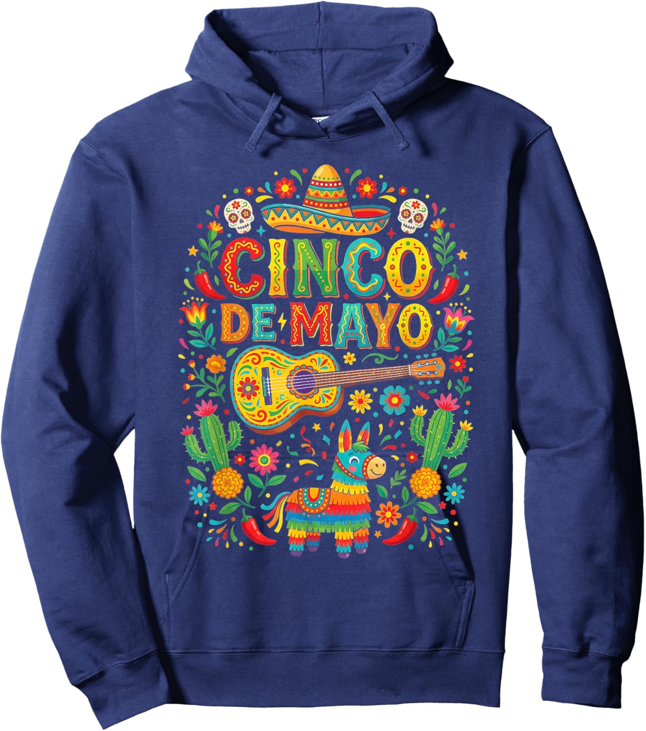 Happy Cinco de Mayo Fiesta Mexican Party Men Women Kids Hoodie - Hoodie | Navy