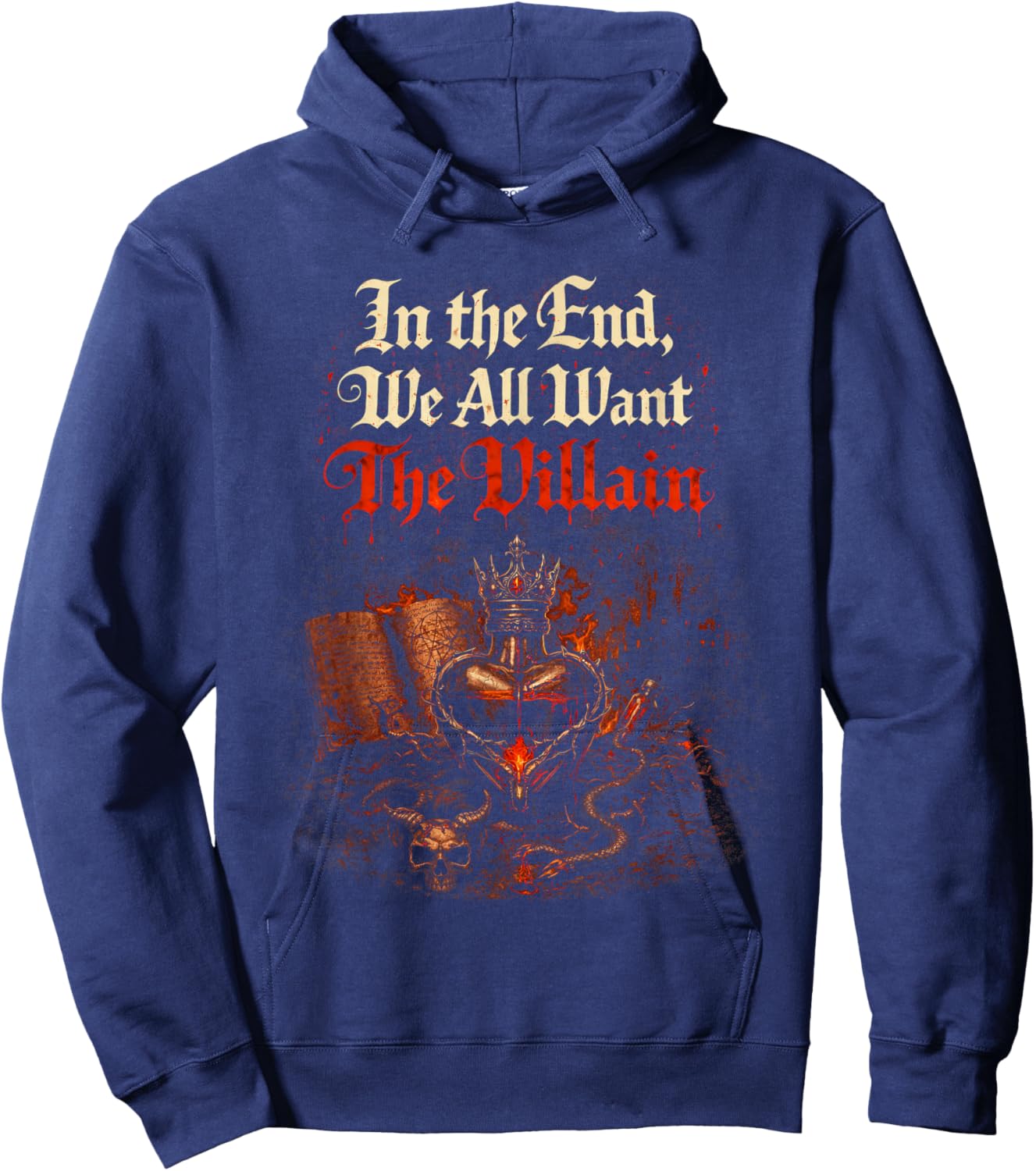 Dark Romance Booktok in The End We All Want The Villain Hoodie - Hoodie | Navy