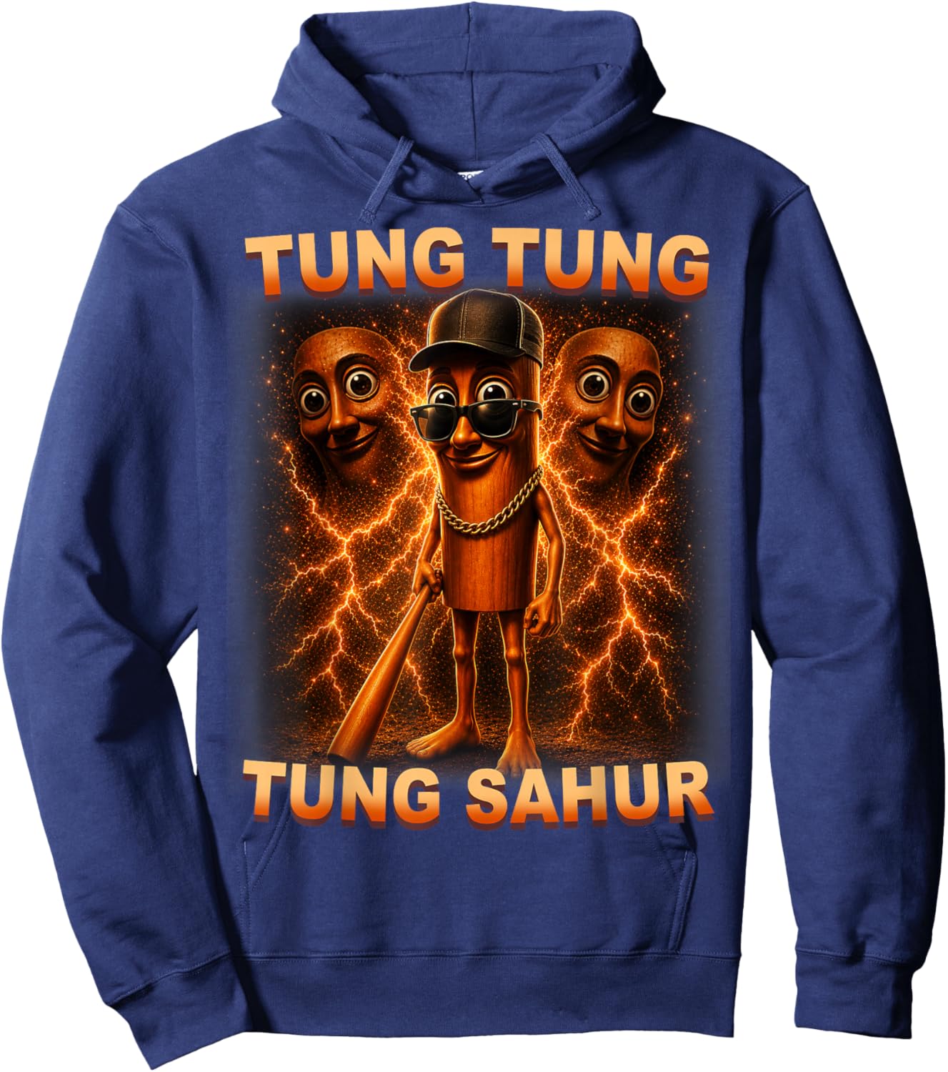 Tung Tung Tung Sahur is Calling Funny Italian Brainrot Hoodie - Hoodie | Navy