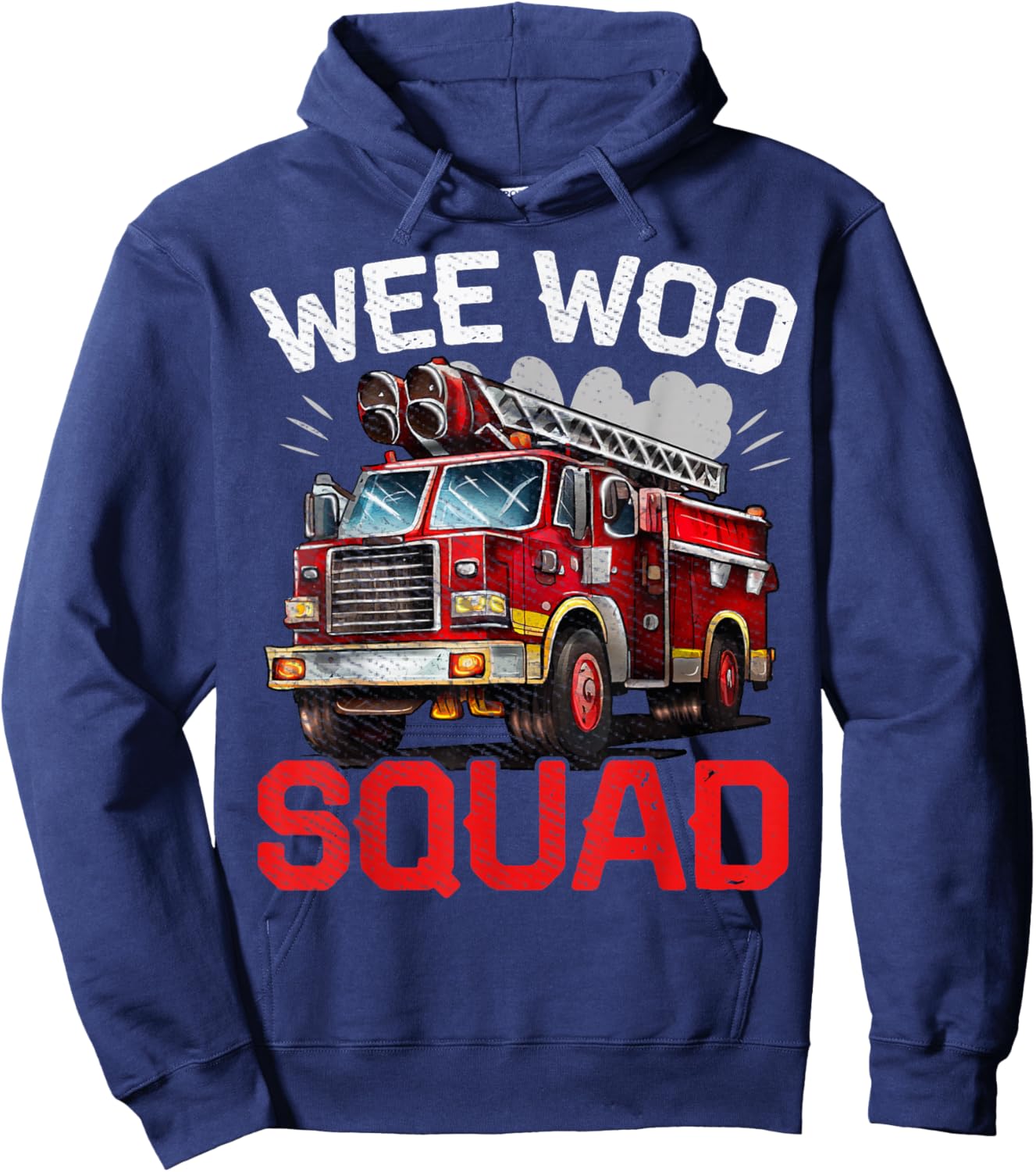 Funny Wee Woo Squad Fire Truck Design for Kids and Adults Hoodie - Hoodie | Navy