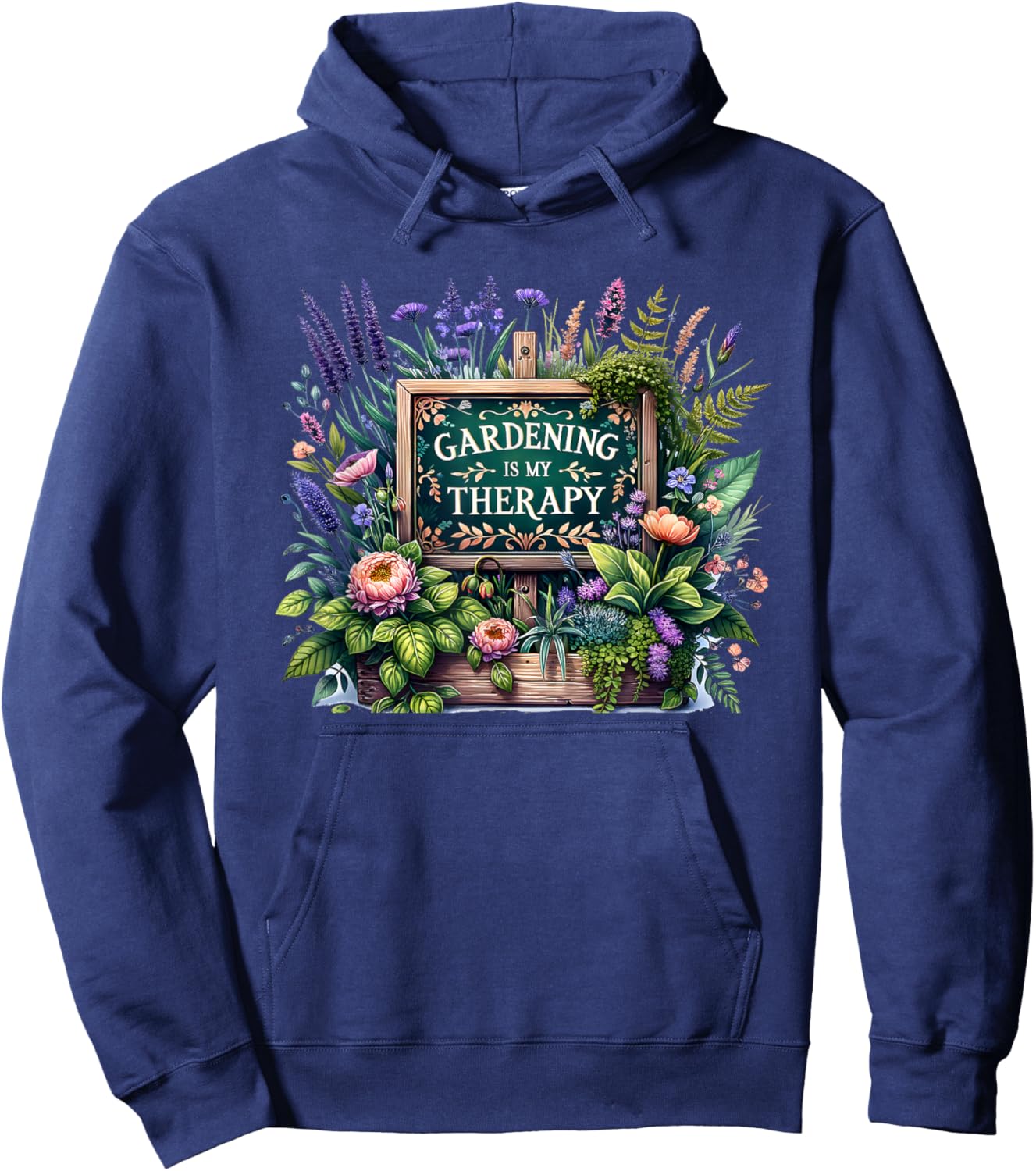 Gardening Is My Therapy Hoodie - Hoodie | Navy