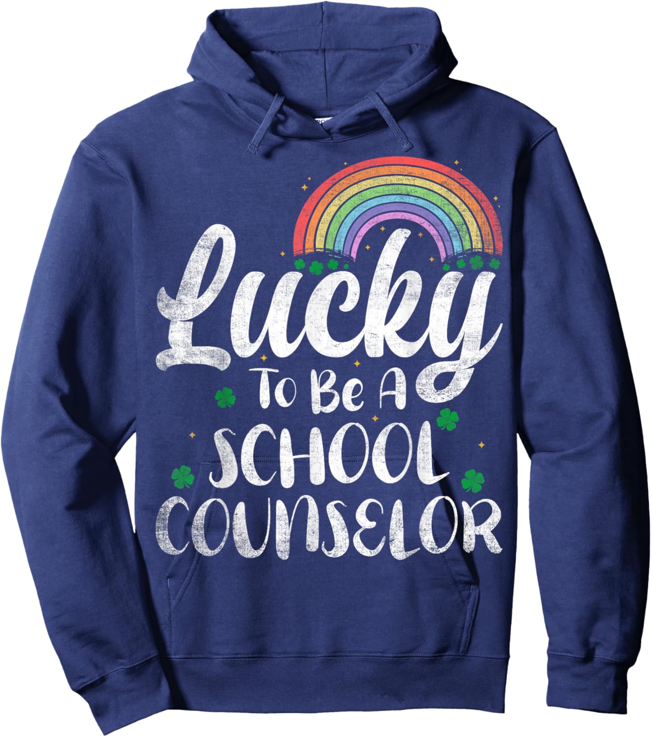 Lucky to Be A School Counselor St Patricks Day Hoodie - Hoodie | Navy