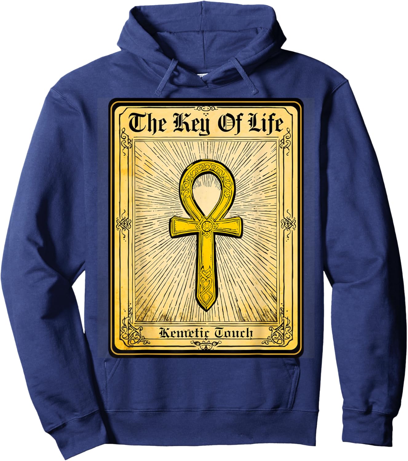 Ancient Egyptian Sacred Key of Life Kemetic Ankh Hoodie - Hoodie | Navy