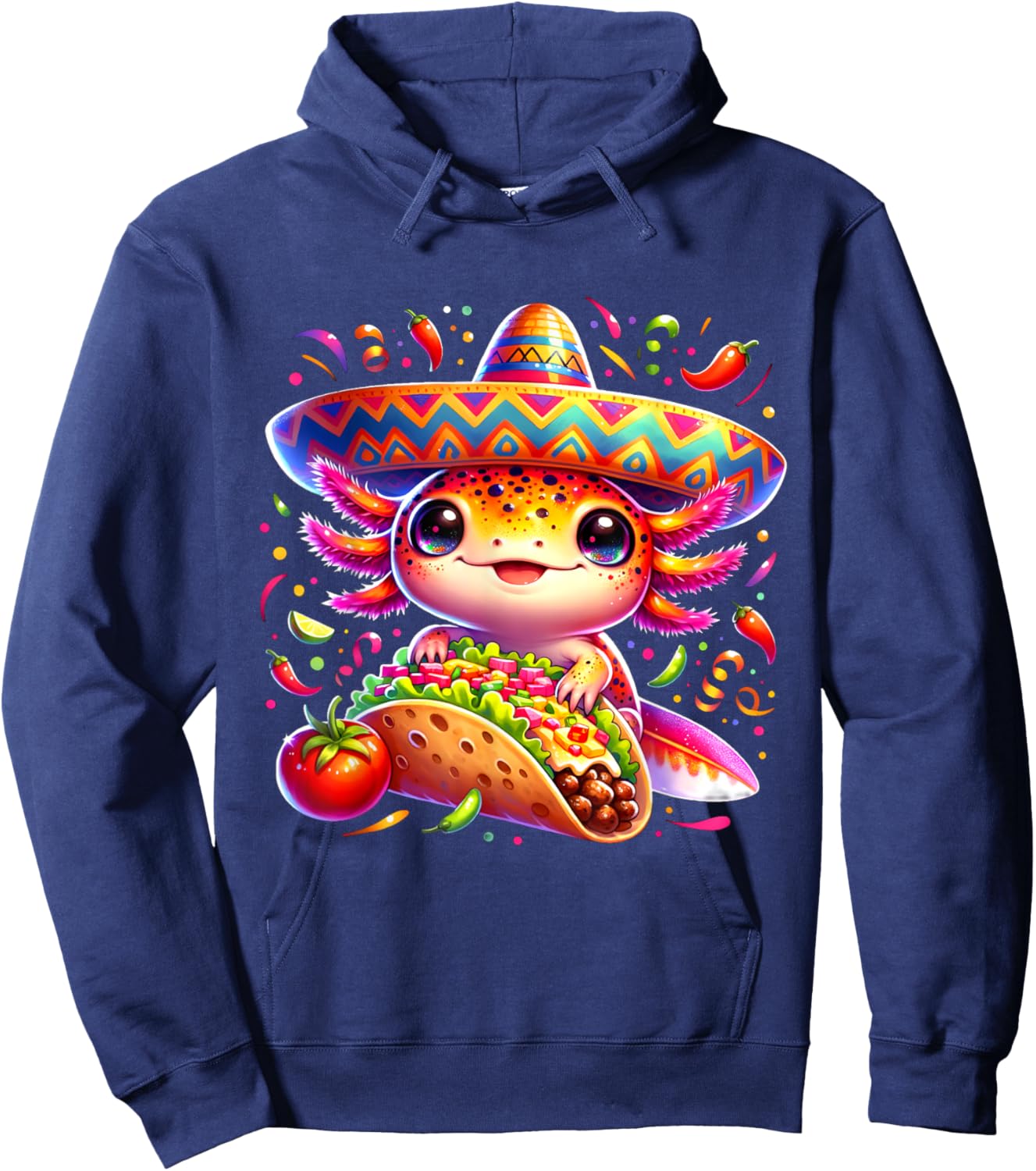 Axolotl Taco Cinco de Mayo Boys Girls Axolotl Cinco de Mayo Hoodie - Hoodie | Navy