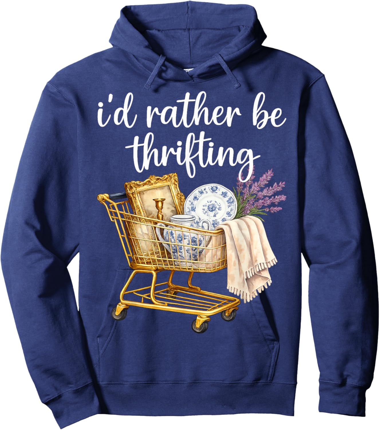 I'd Rather Be Thrifting - Funny Thrifter Hoodie - Hoodie | Navy