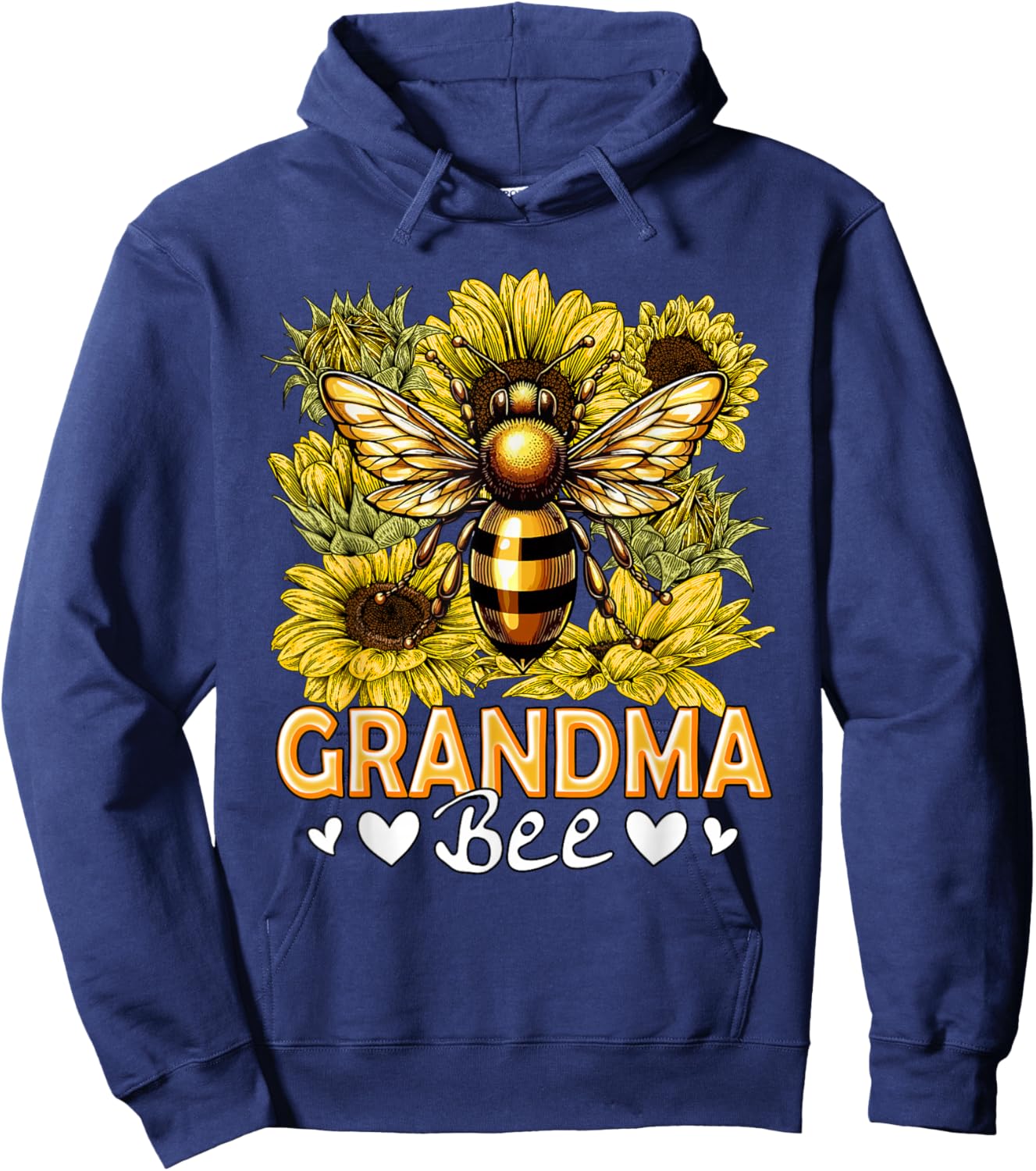 Bee Lover Grandma Costume Beekeeper Mother's Day Sunflowers Hoodie - Hoodie | Navy