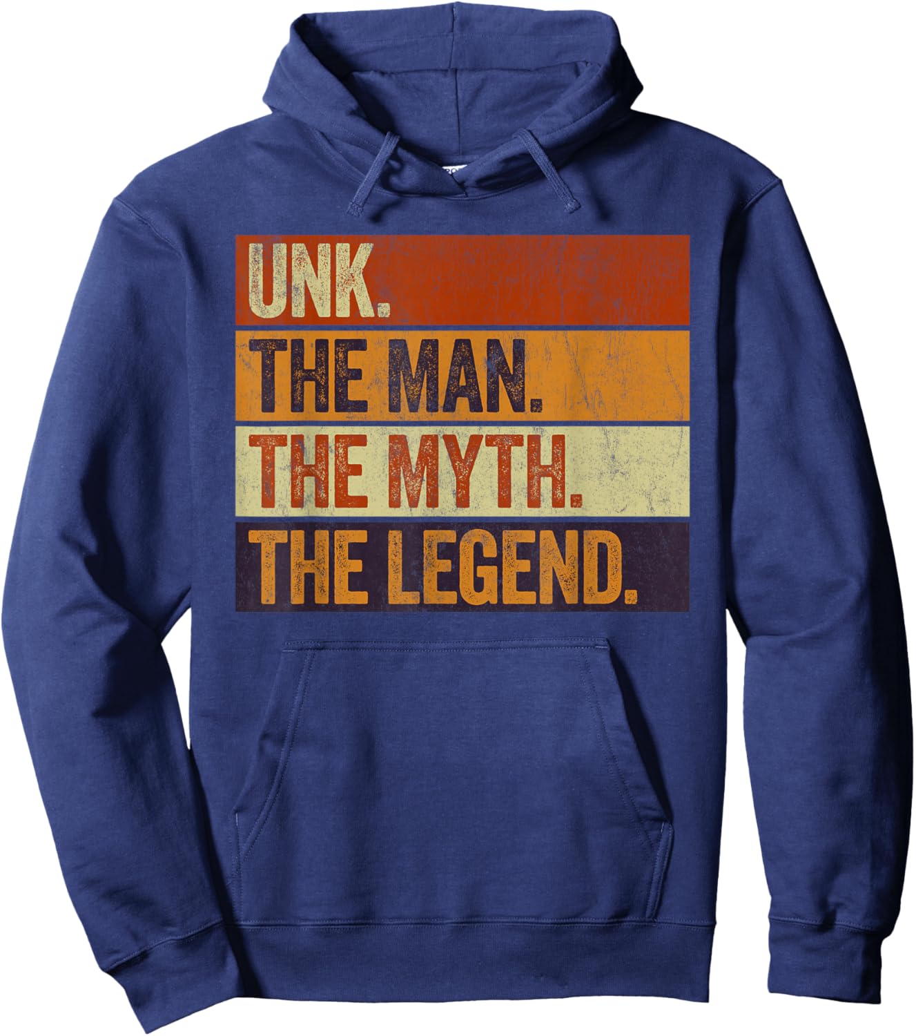 Vintage Humor for Unk Fathers day Co. Unk the Man the Myth the Legend Retro Black Hoodie - Hoodie | Navy