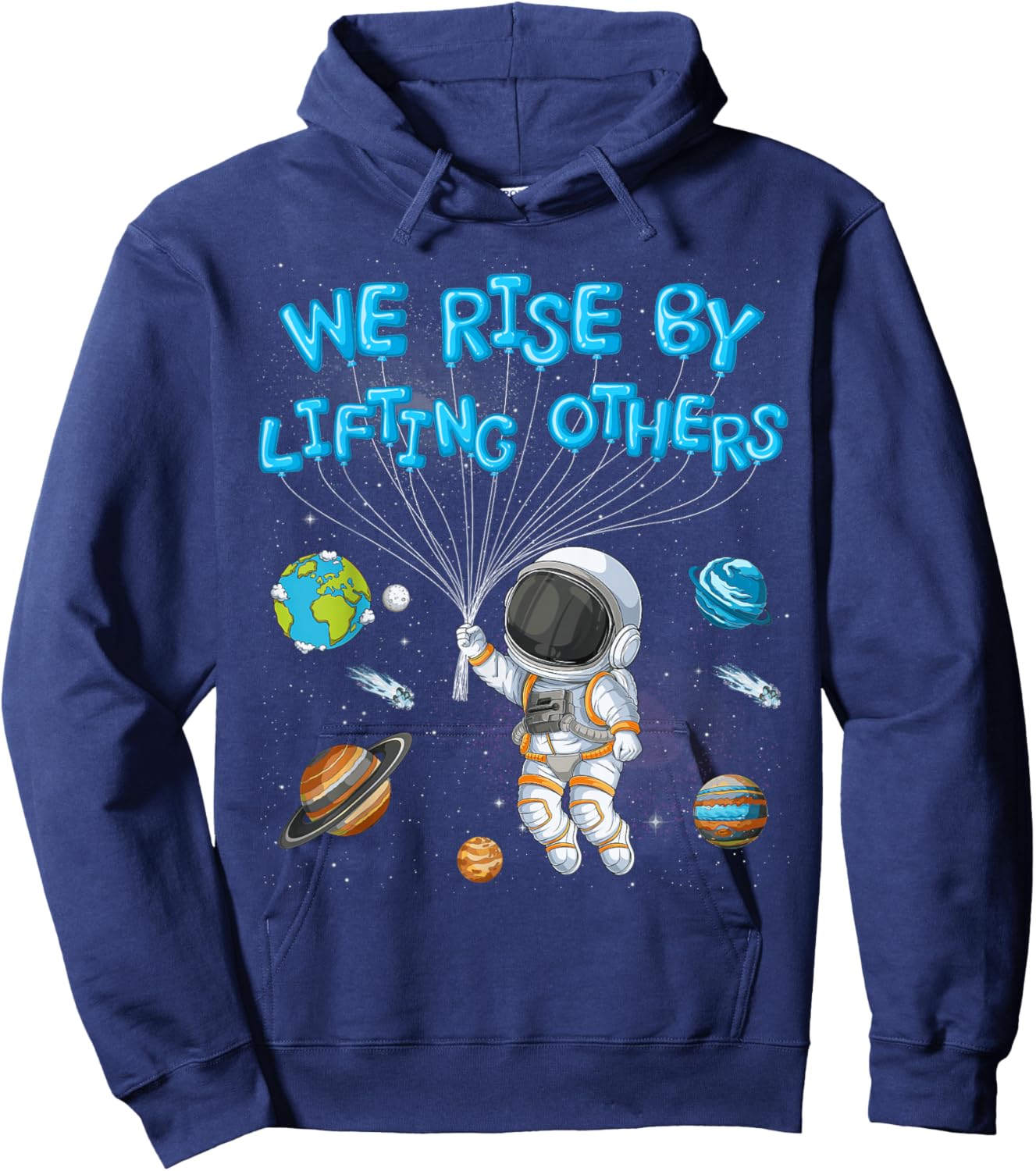 We Rise by Lifting Others Motivational Inspirational Quote Hoodie - Hoodie | Navy