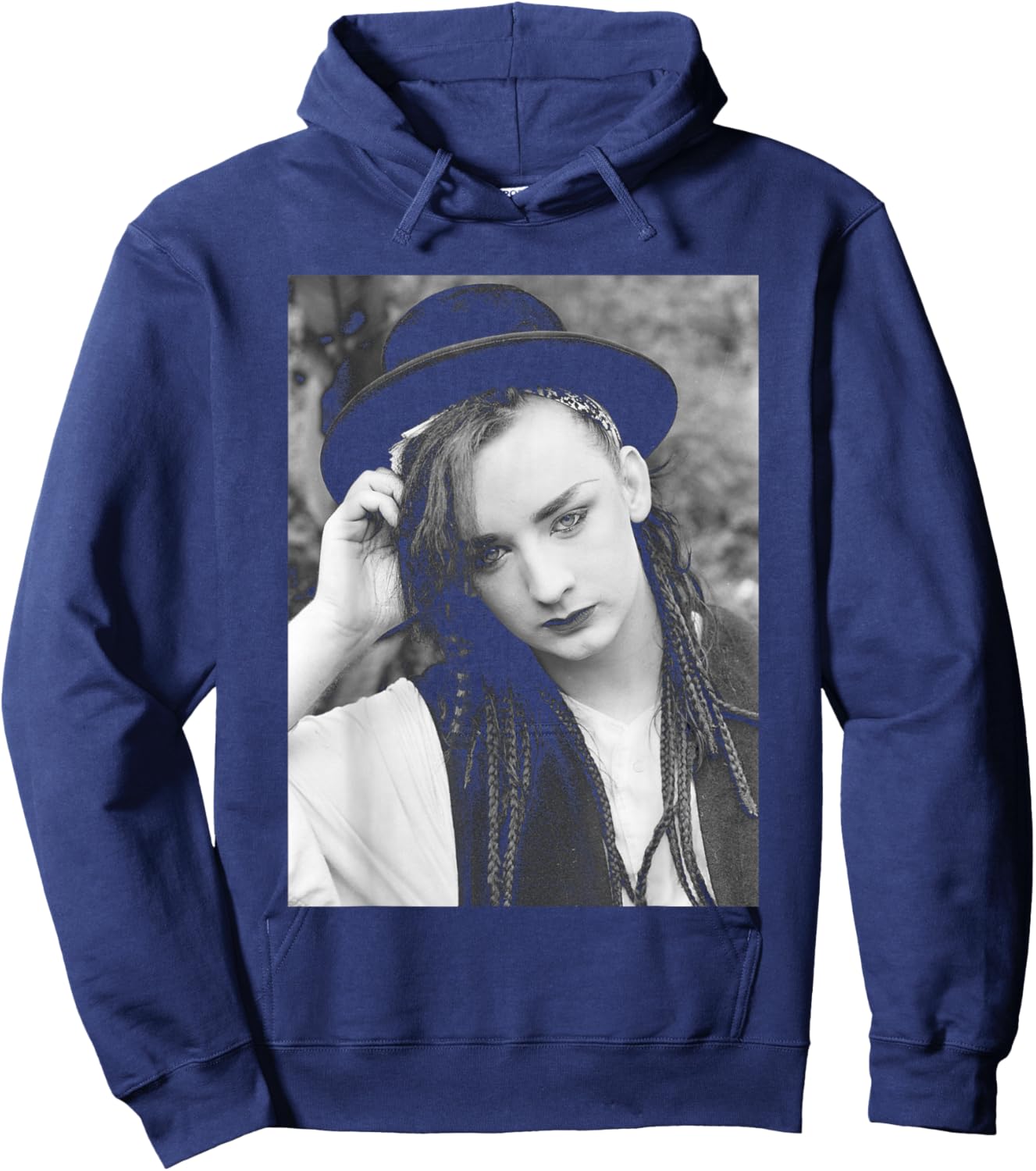 Boy George Singer of Pop Group Culture Club Portrait 1982 Hoodie - Hoodie | Navy