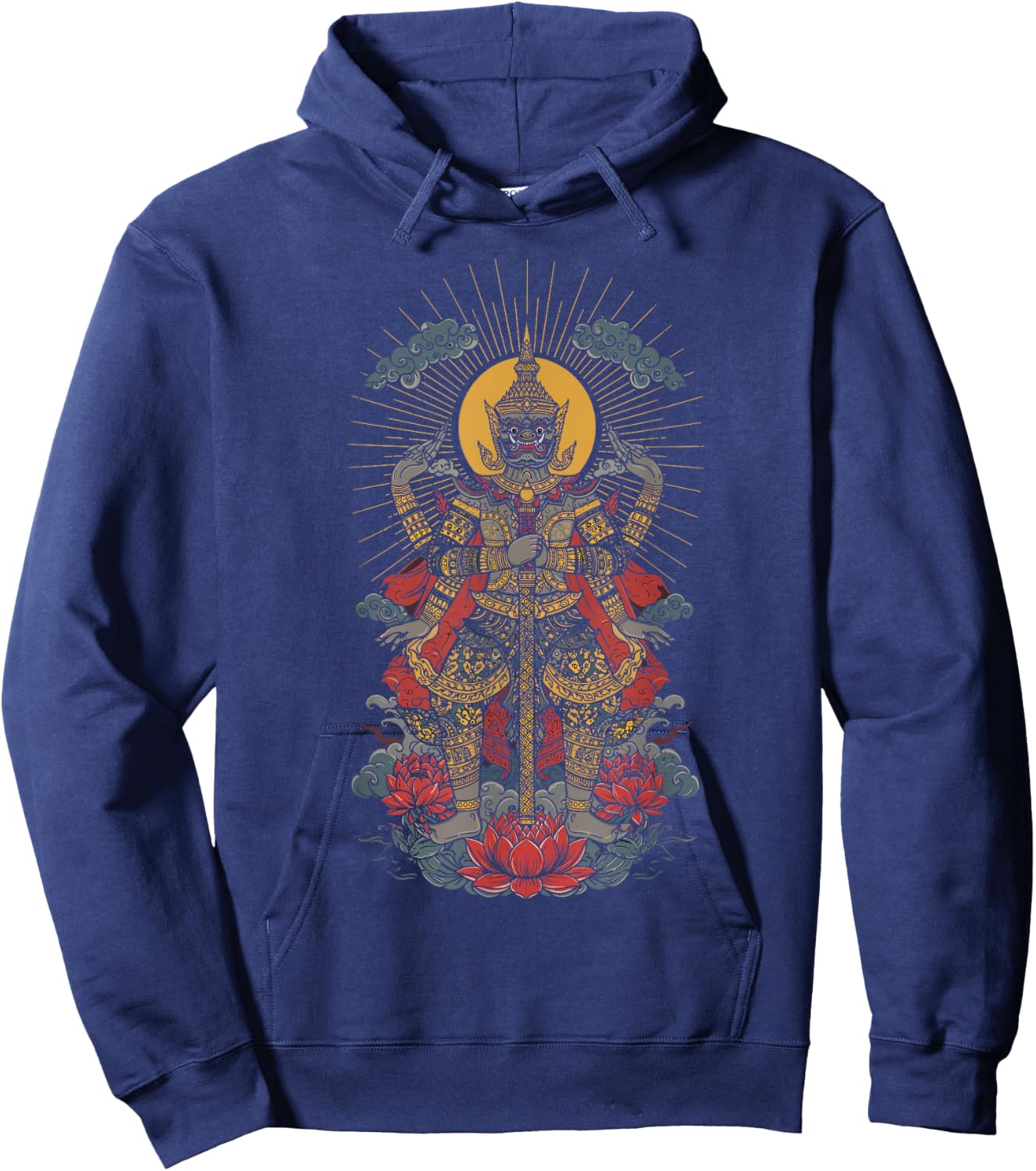 Traditional Khmer Hanuman Cambodian Mythology Design Hoodie - Hoodie | Navy