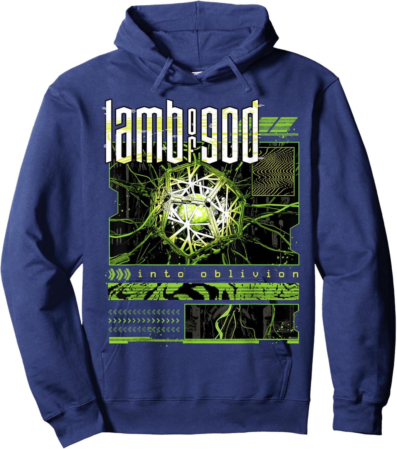 Lamb of God Glitch Olive Hoodie - Hoodie | Navy