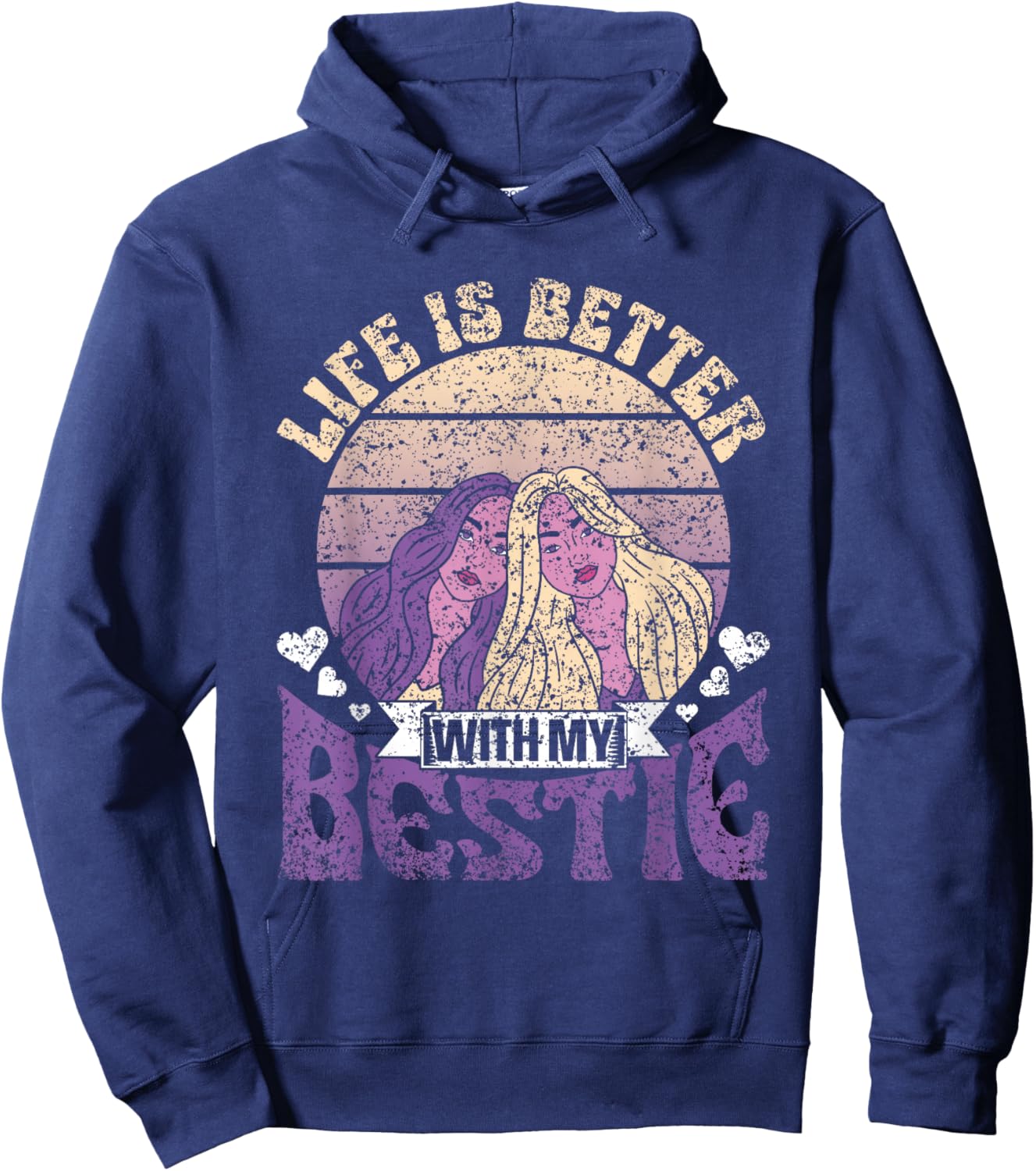 Life Is Better With My Bestie Best Friend Cute Besties Hoodie - Hoodie | Navy