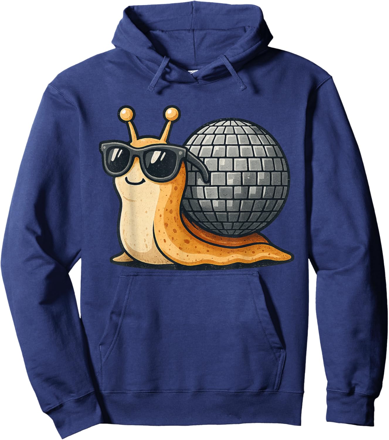 Disco Snail Funny Retro Cool Party Hoodie - Hoodie | Navy