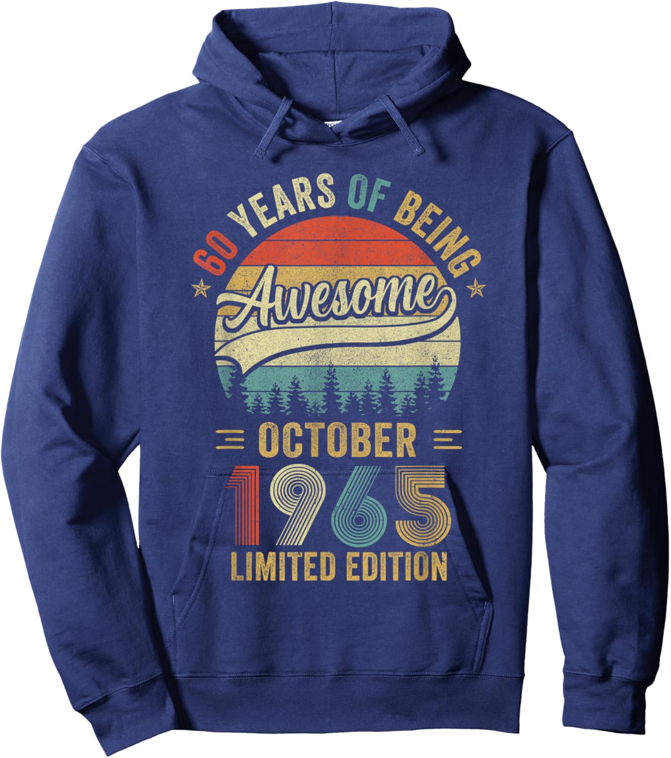 Vintage October 1965 Old 60Th Birthday Men Women Hoodie - Hoodie | Navy