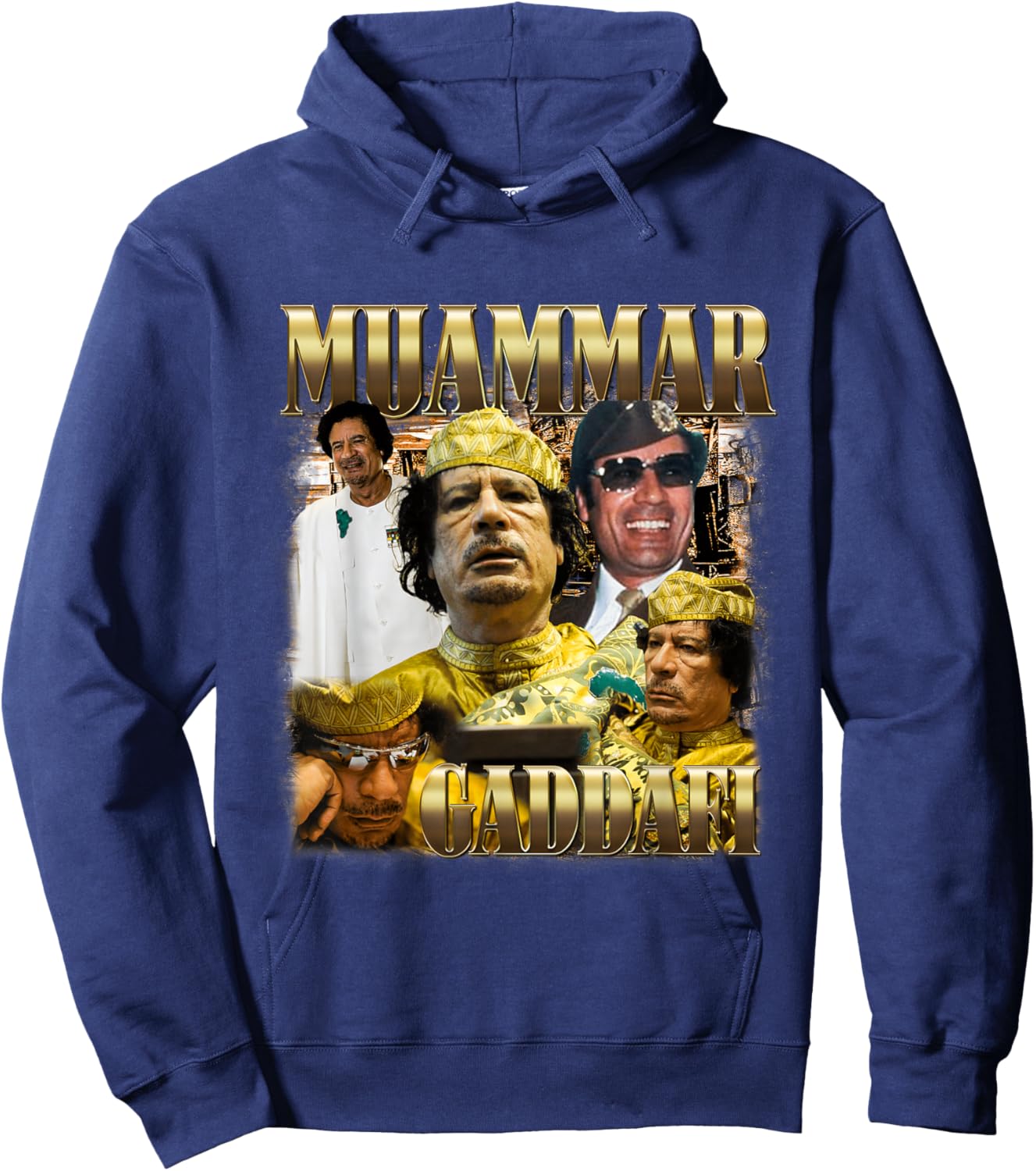 Libyan Dictator Muammar Gaddafi Dinar Revolutionary , Black, S Hoodie - Hoodie | Navy