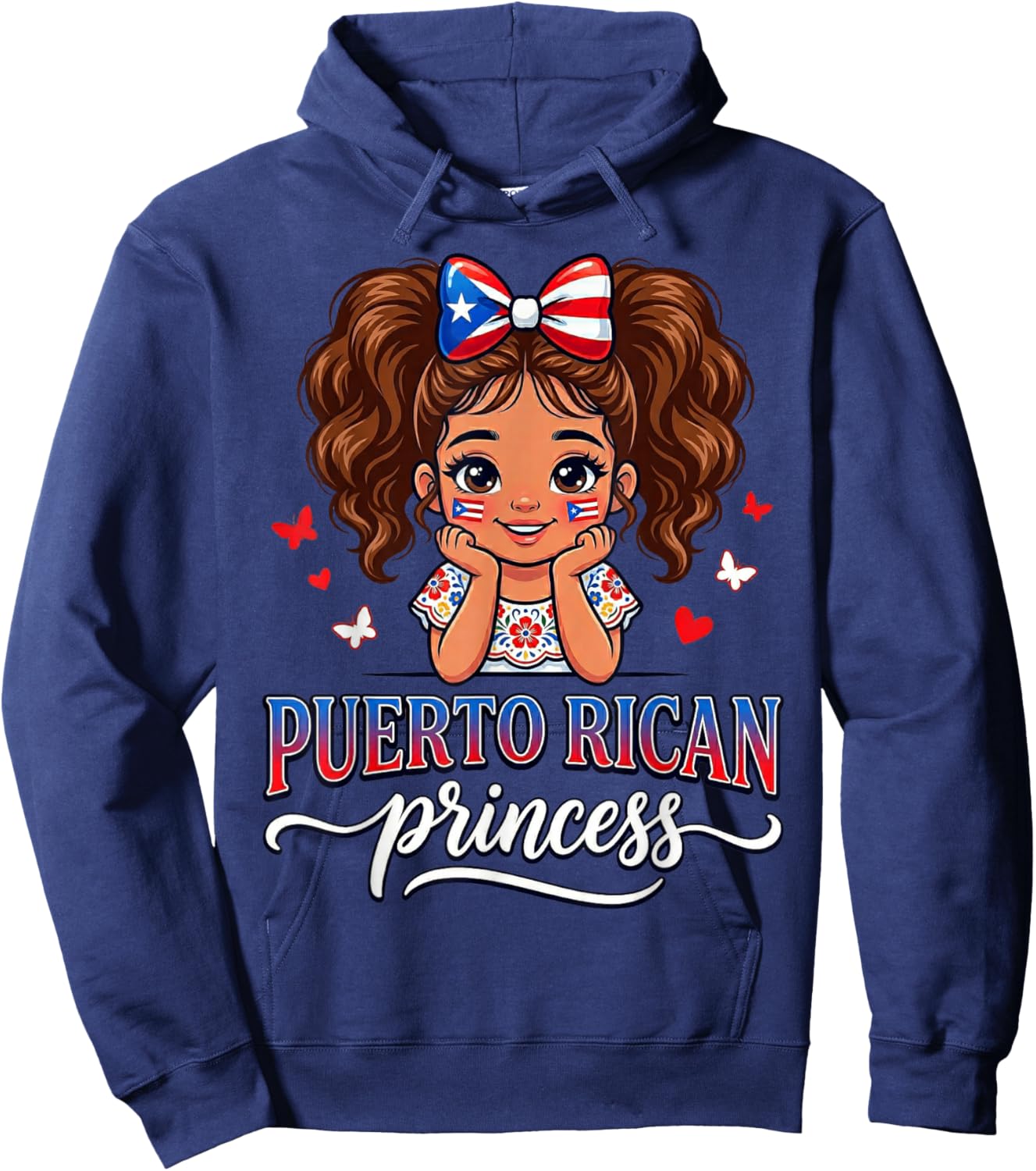 Puerto Rican Princess Puerto Rico Girl Hispanic Heritage Hoodie - Hoodie | Navy