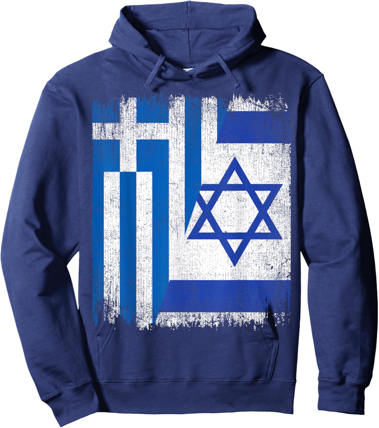 Half Greece Israel Flag Greek Israelis Pride Roots Hoodie - Hoodie | Navy