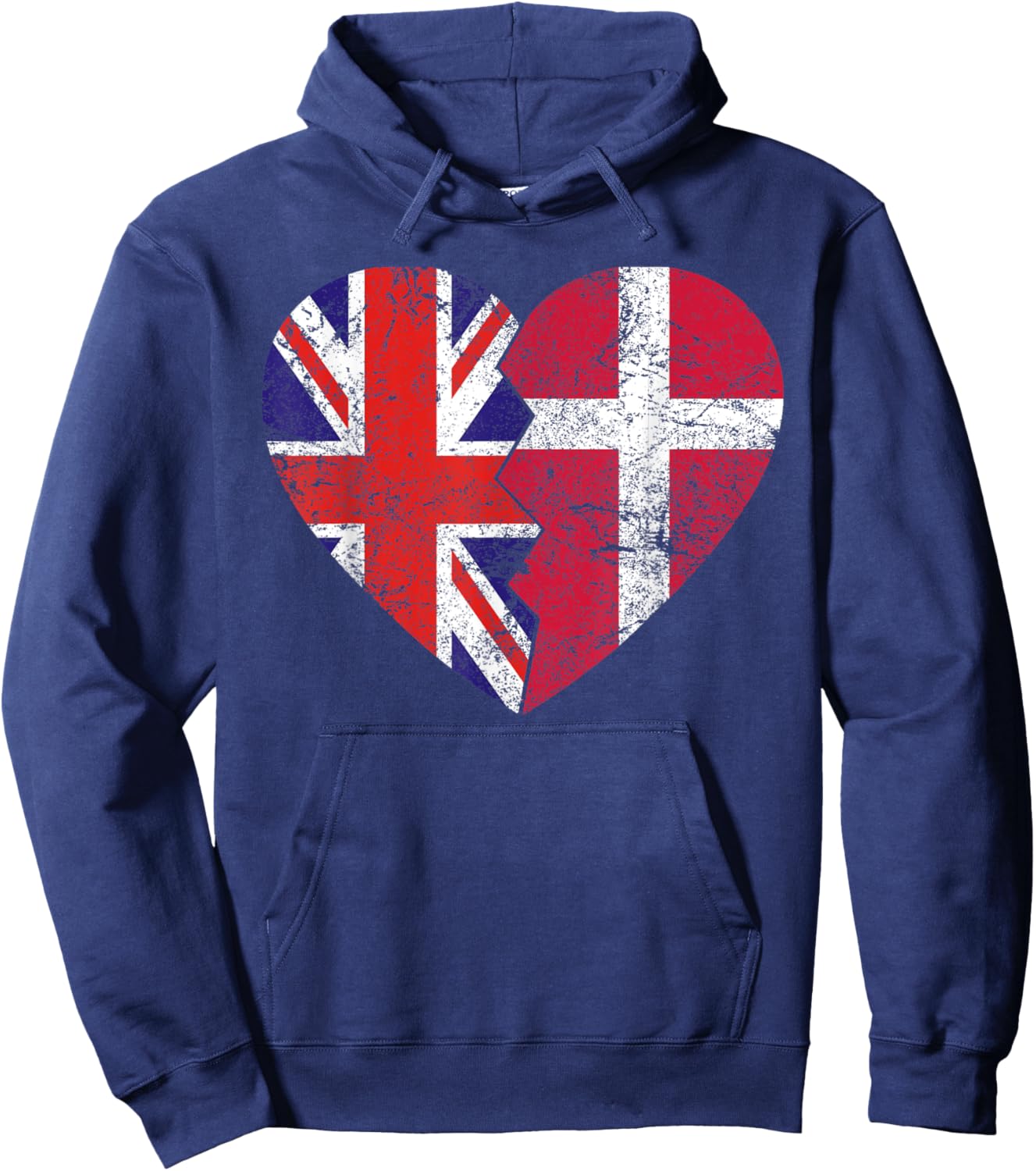 Danish British Flags Heart | United Kingdom Denmark Roots Hoodie - Hoodie | Navy