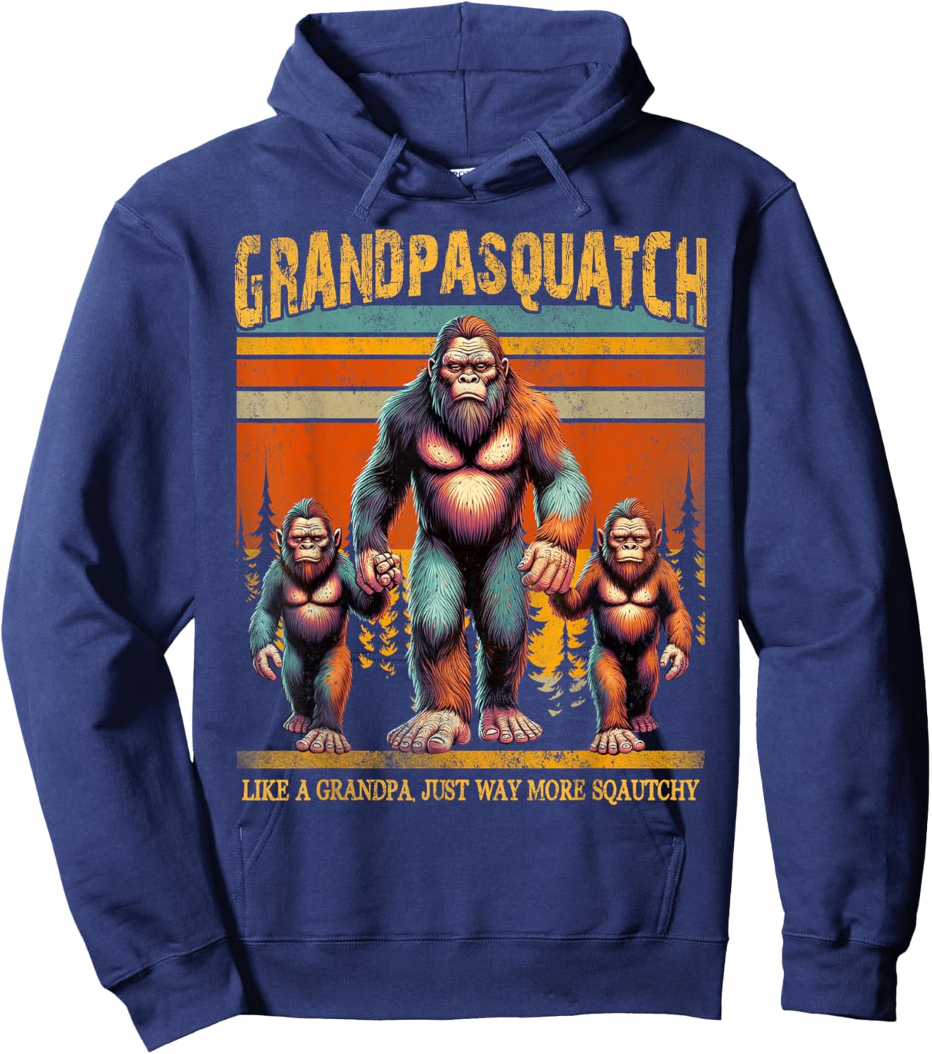 A Grandpa Like Me Is Hard To Find, Bigfoot Grandpa Sasquatch Hoodie - Hoodie | Navy