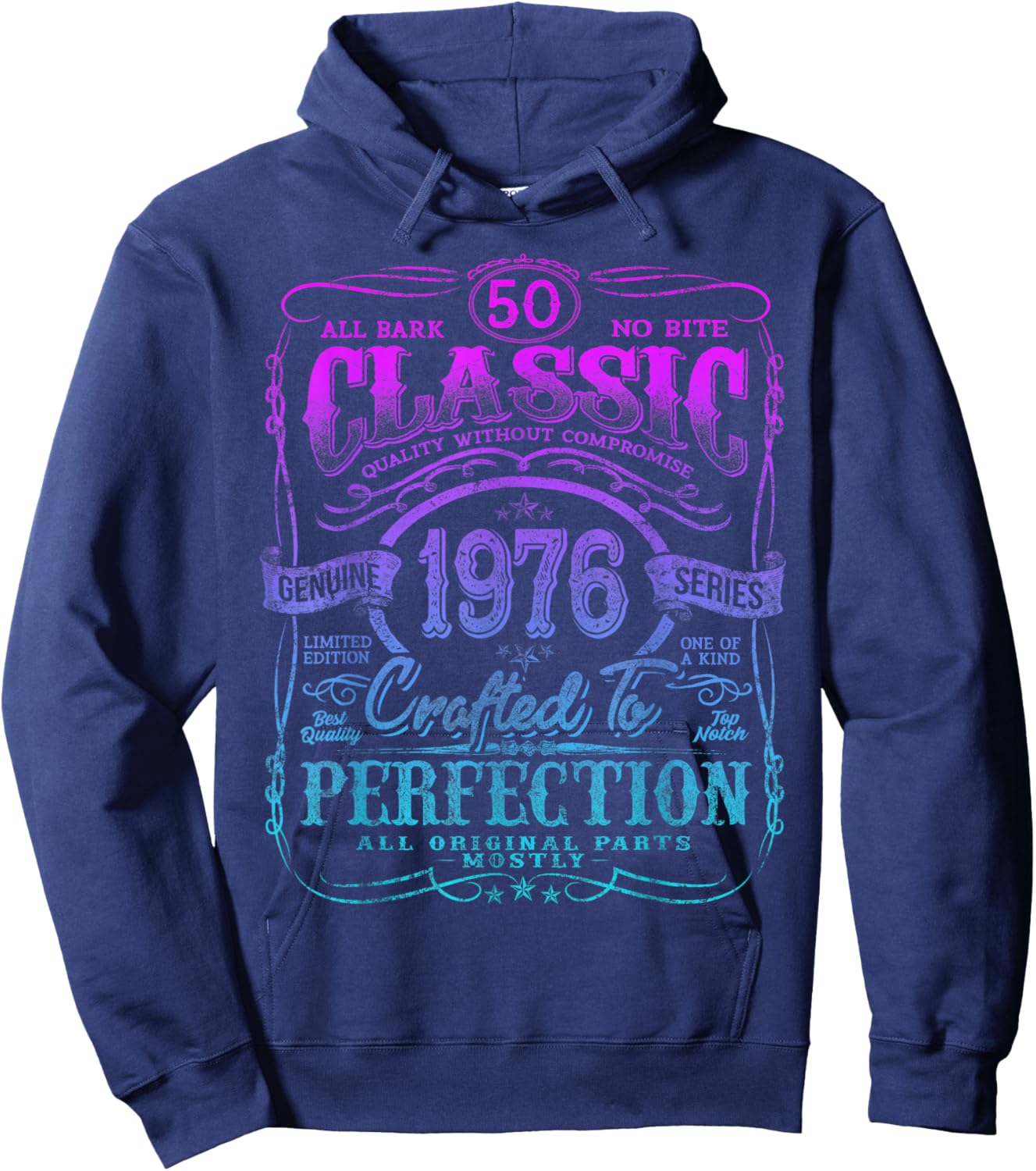 Vintage 1976 Limited Edition Shirt 50 Year Old 50th Birthday Hoodie - Hoodie | Navy