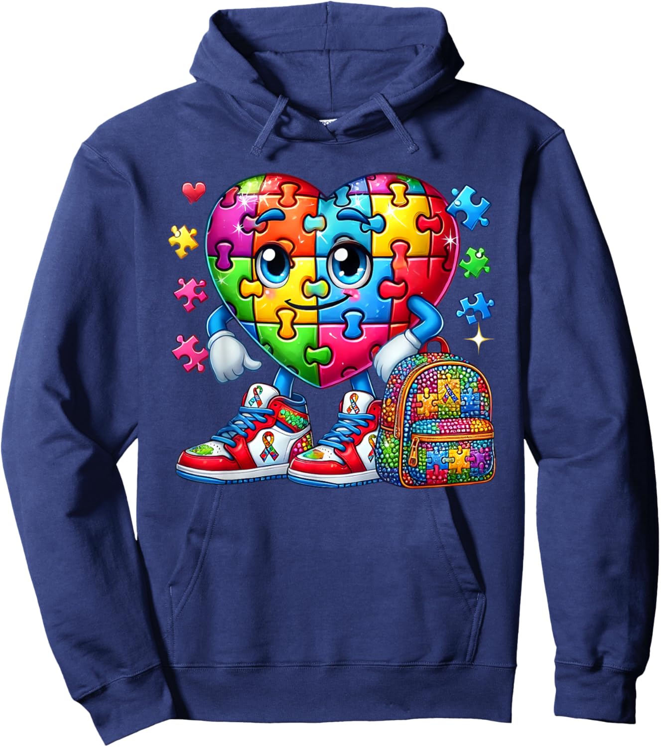 Autism Awareness Accept Understand Love Autistic Puzzle Hoodie - Hoodie | Navy