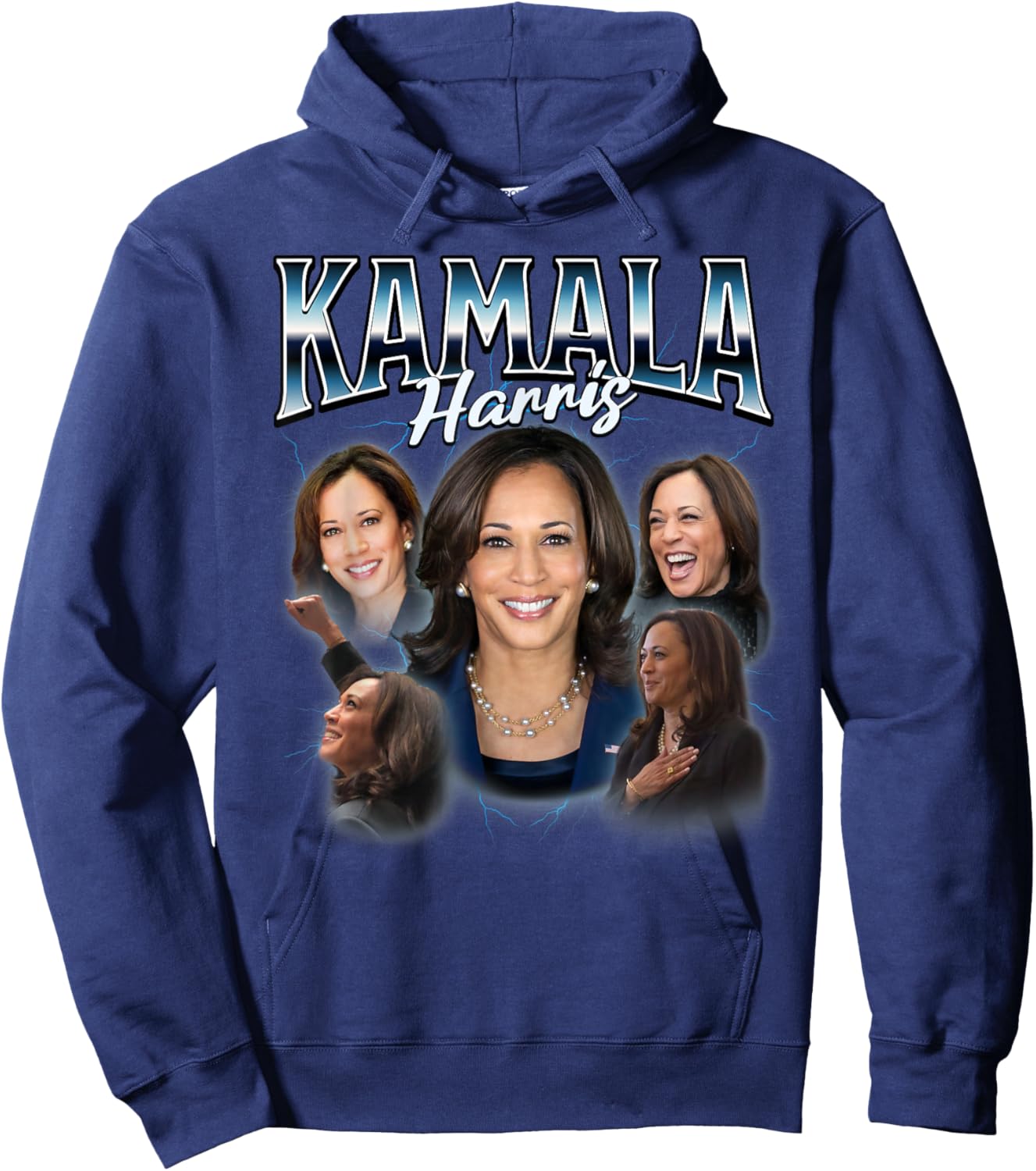Kamala Harris Bootleg-Style Rap Hoodie - Hoodie | Navy