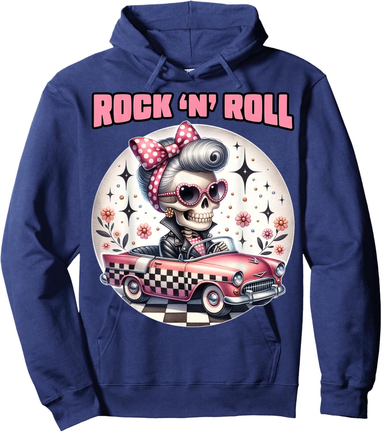 Rock N Roll 50s Sock Hop Dance Doo Wop Rockabilly 1950s Art Hoodie - Hoodie | Navy
