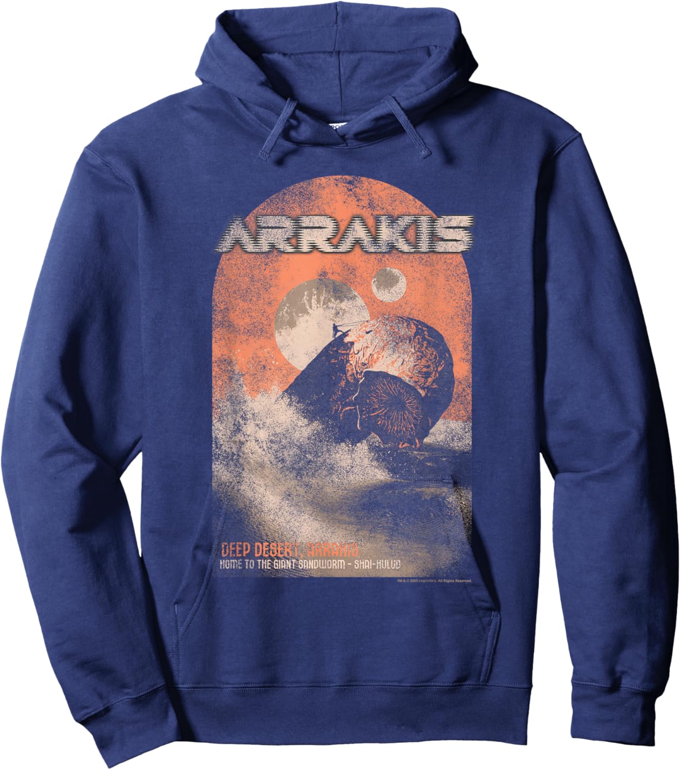 Dune Visit Arrakis and See The Giant Sandworm Fantasy Movie Hoodie - Hoodie | Navy
