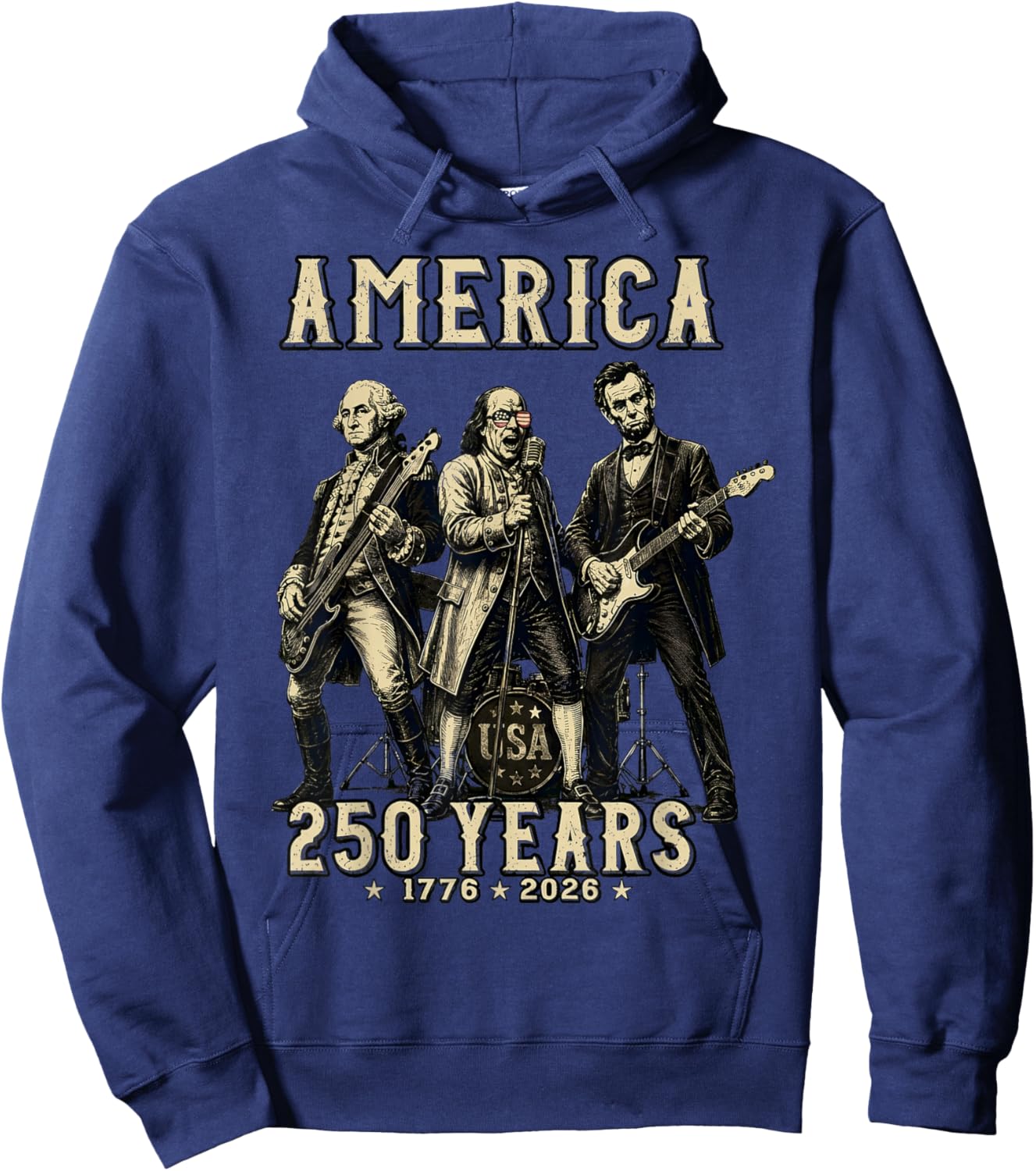 Franklin's Founding Fathers Band - 250 Years USA Hoodie - Hoodie | Navy