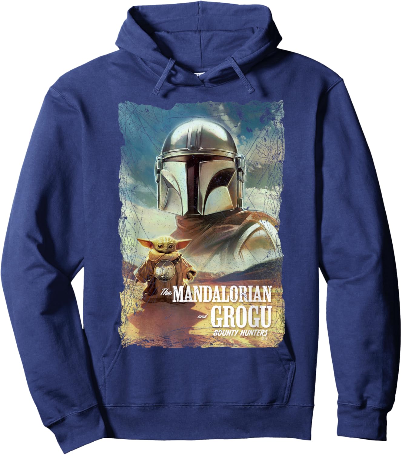 Star Wars The Mandalorian and Grogu Movie Classic Poster Art Hoodie - Hoodie | Navy