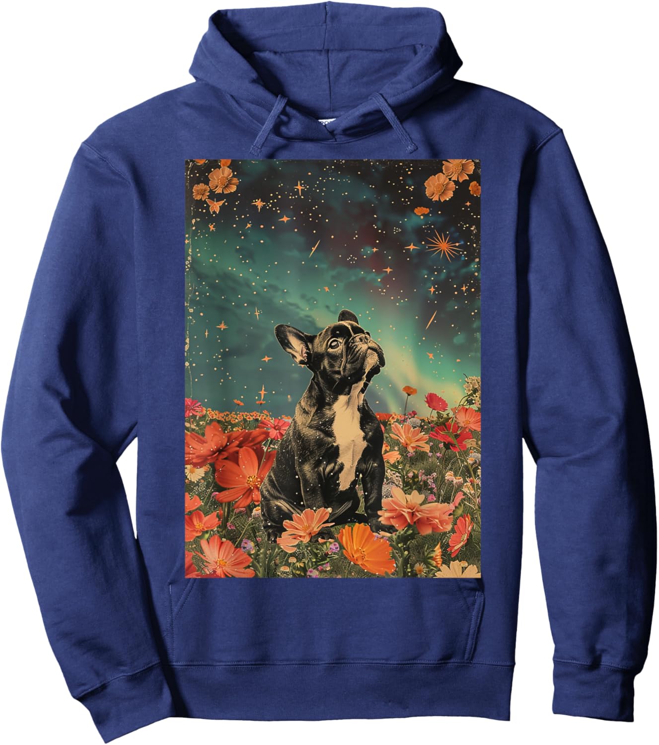 Vintage Cute French Bulldog Puppy Inspirational Men Women Girls Kids Hoodie - Hoodie | Navy