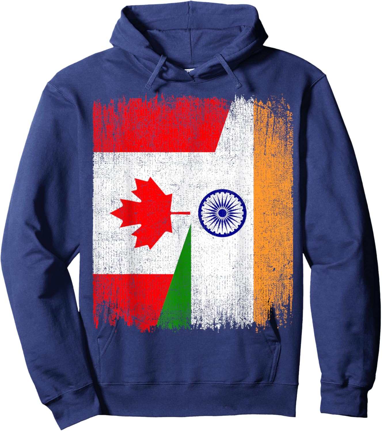 Half Canada India Flag Canadian Indian Pride Roots Hoodie - Hoodie | Navy
